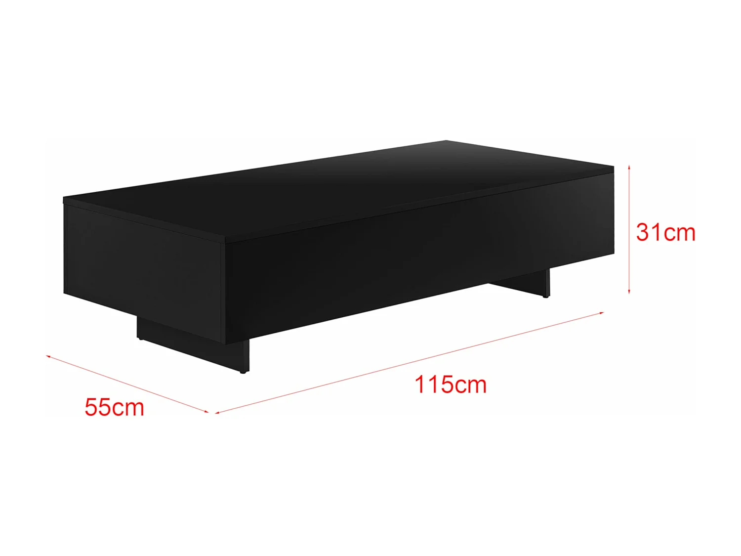Table basse de salon noire 115 x 55 x 31 cm 03_0006138