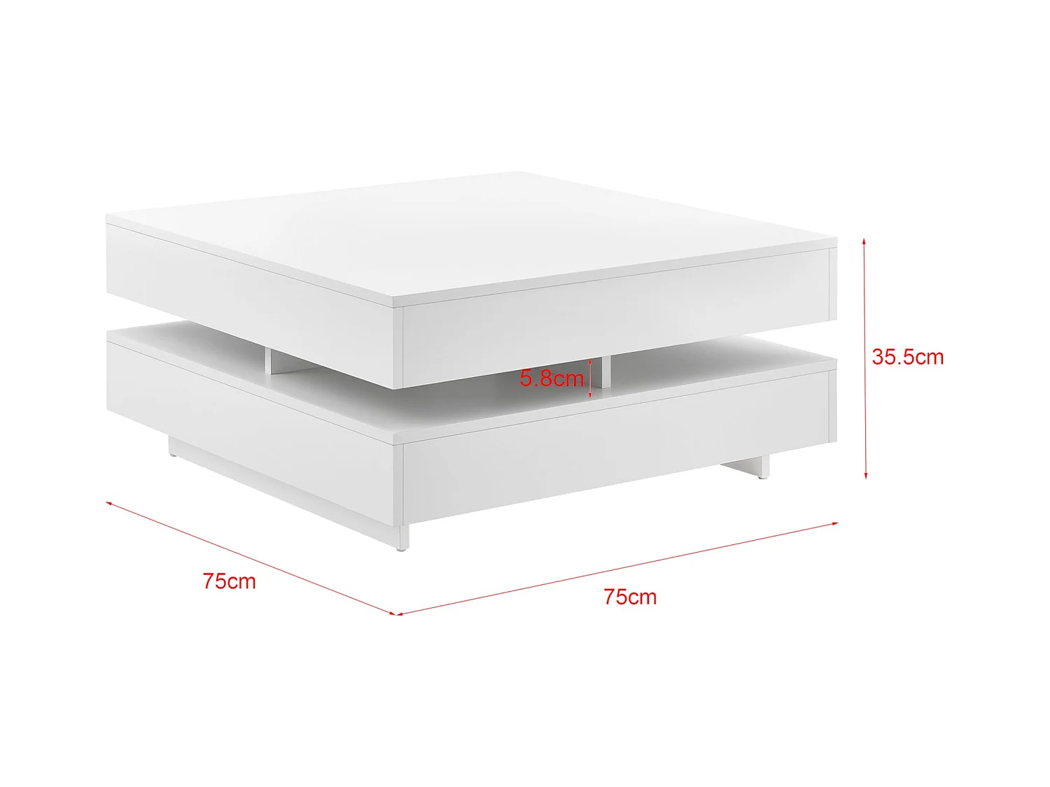 Table basse de salon blanche 75 x 75 x 35.5 cm 03_0006141