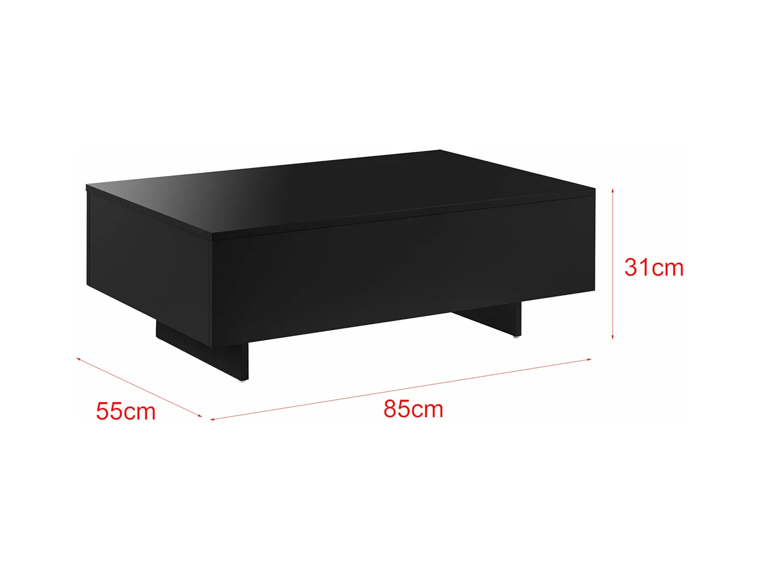 Table basse de salon noire 88 x 55 x 31 cm 03_0006140