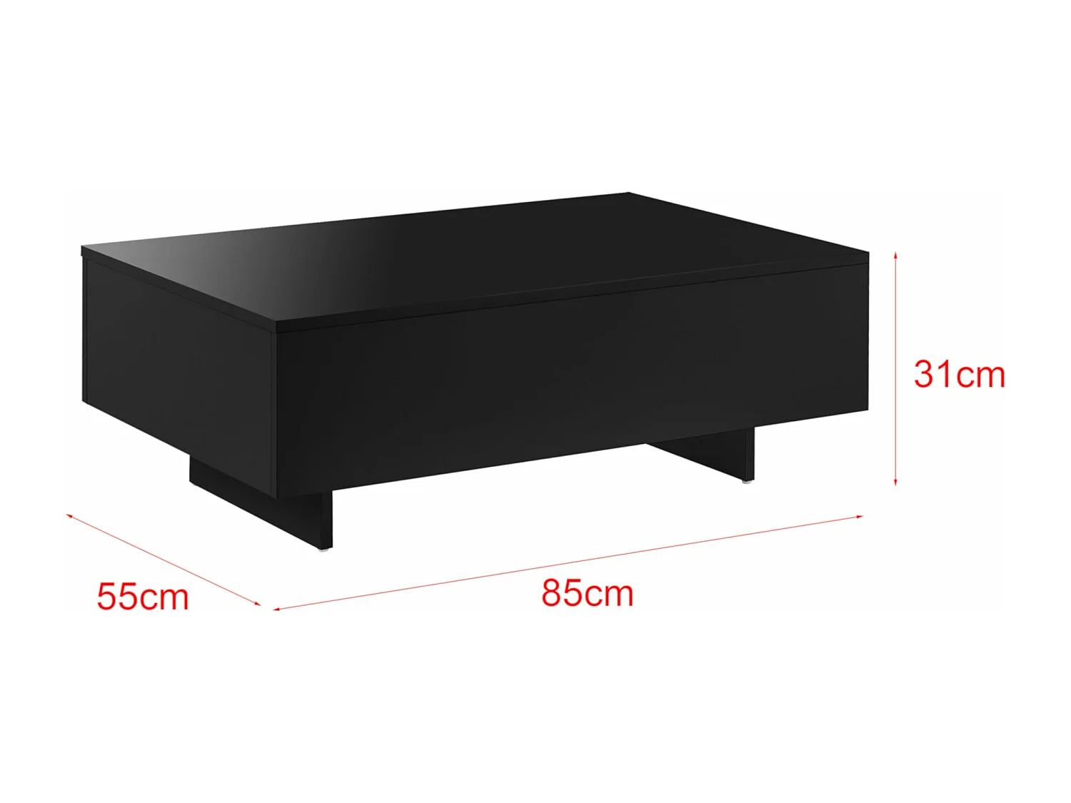 Table basse de salon noire 88 x 55 x 31 cm 03_0006140