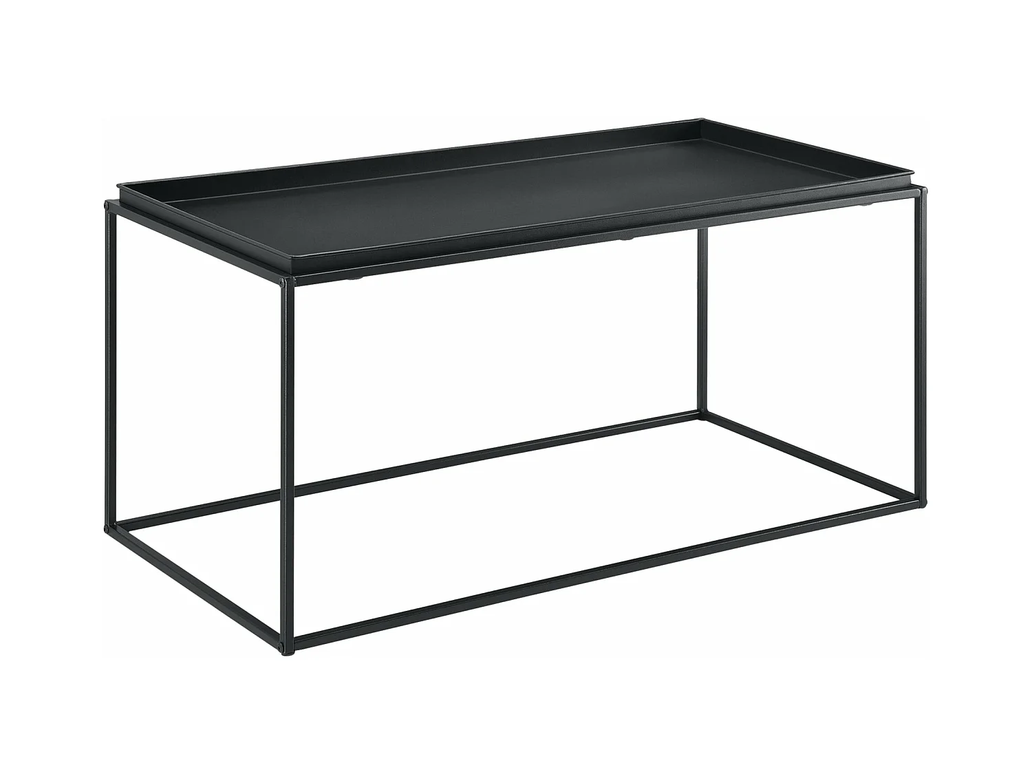 Table basse à plateau métal argentée 100 x 50 x 47 cm 03_0006129