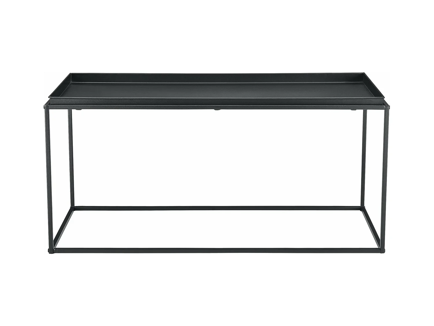 Table basse à plateau métal argentée 100 x 50 x 47 cm 03_0006129