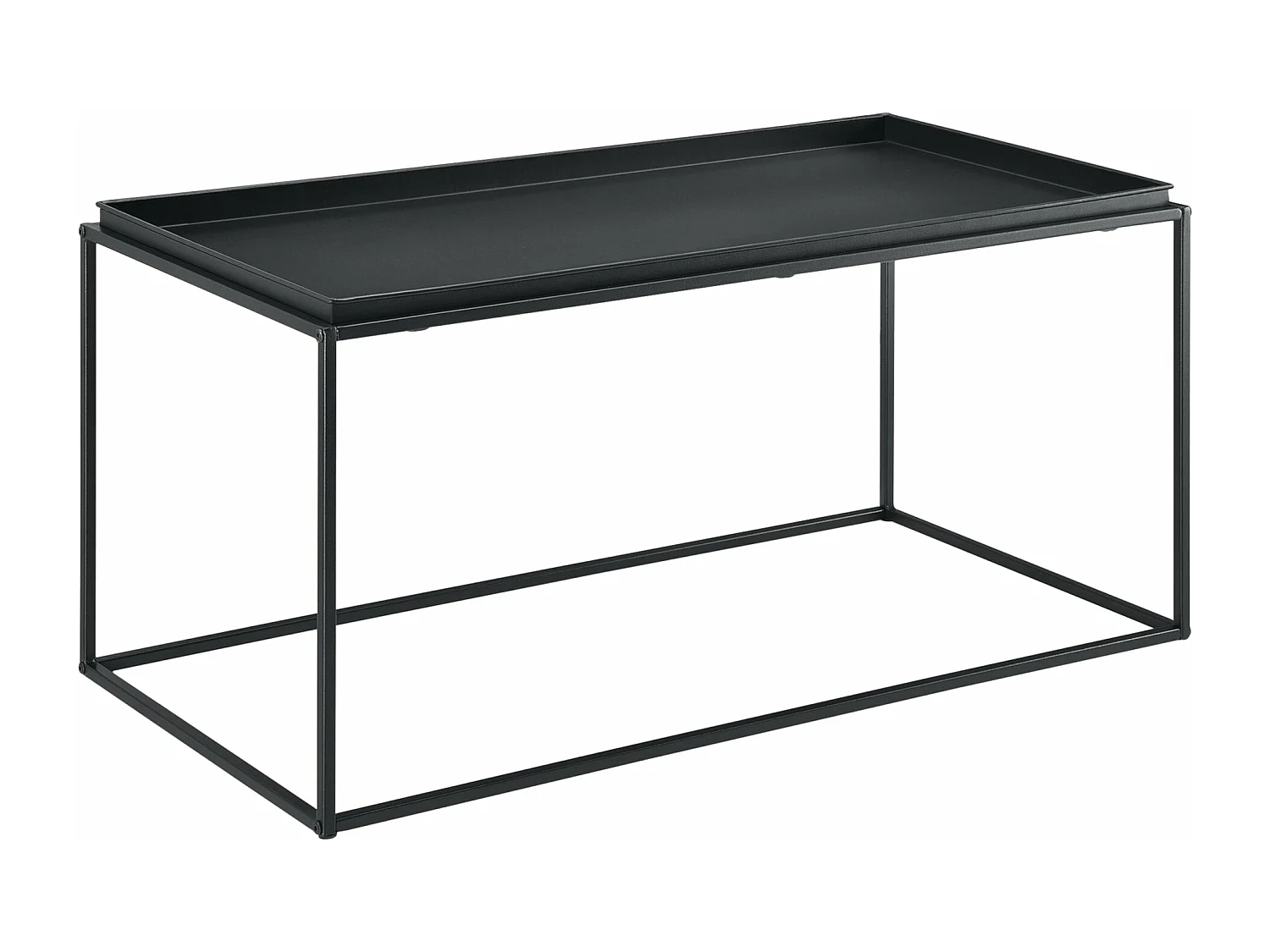 Table basse à plateau métal argentée 100 x 50 x 47 cm 03_0006129