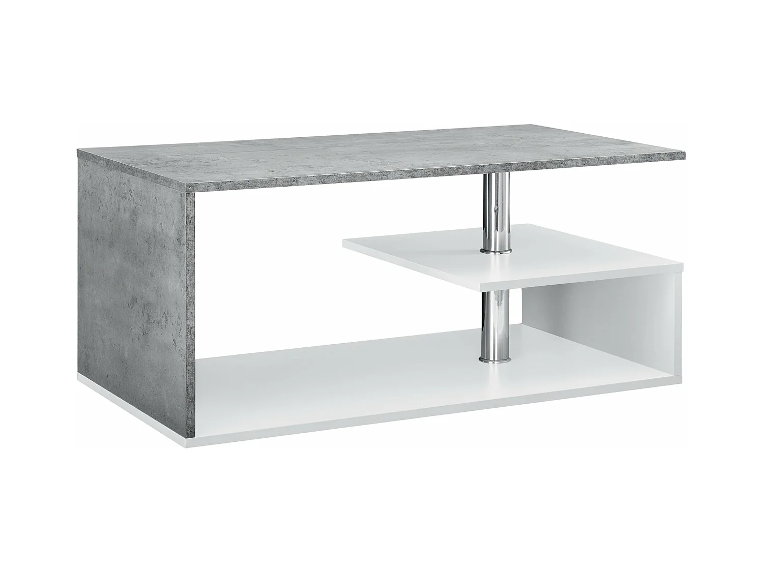 Table basse salon avec effet bois blanche 90 x 50 x 41 cm 03_0004156