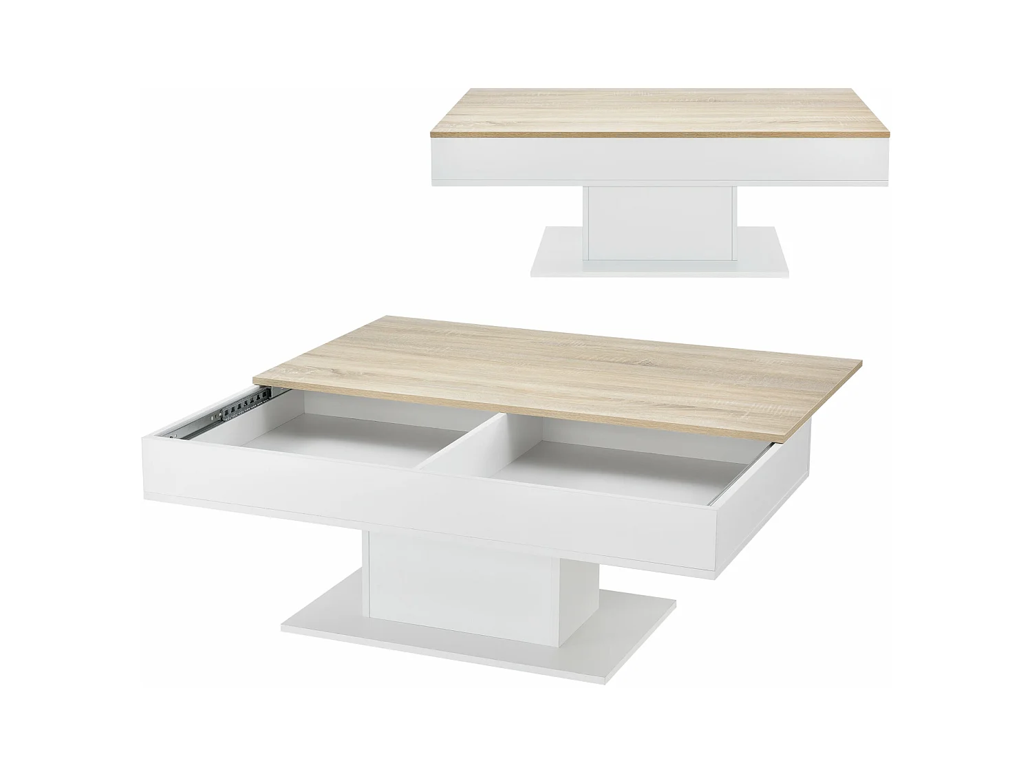 Table basse de salon blanche 110 x 60 x 40 cm 03_0006148