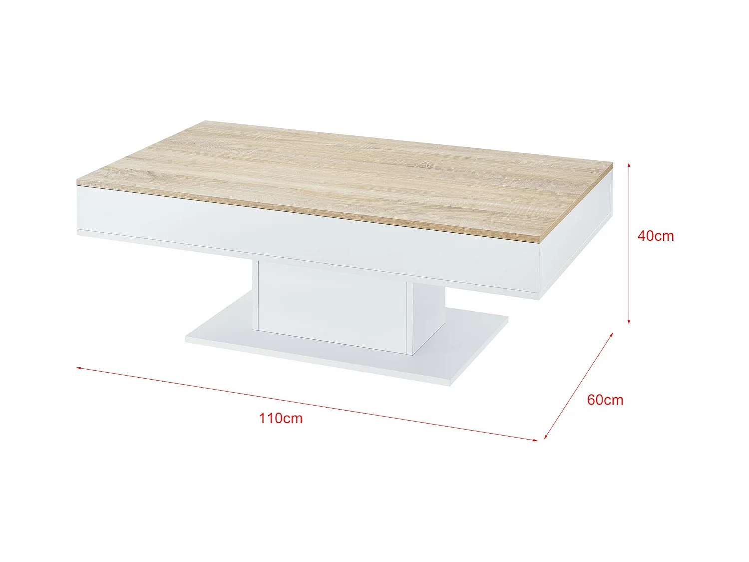 Table basse de salon blanche 110 x 60 x 40 cm 03_0006148