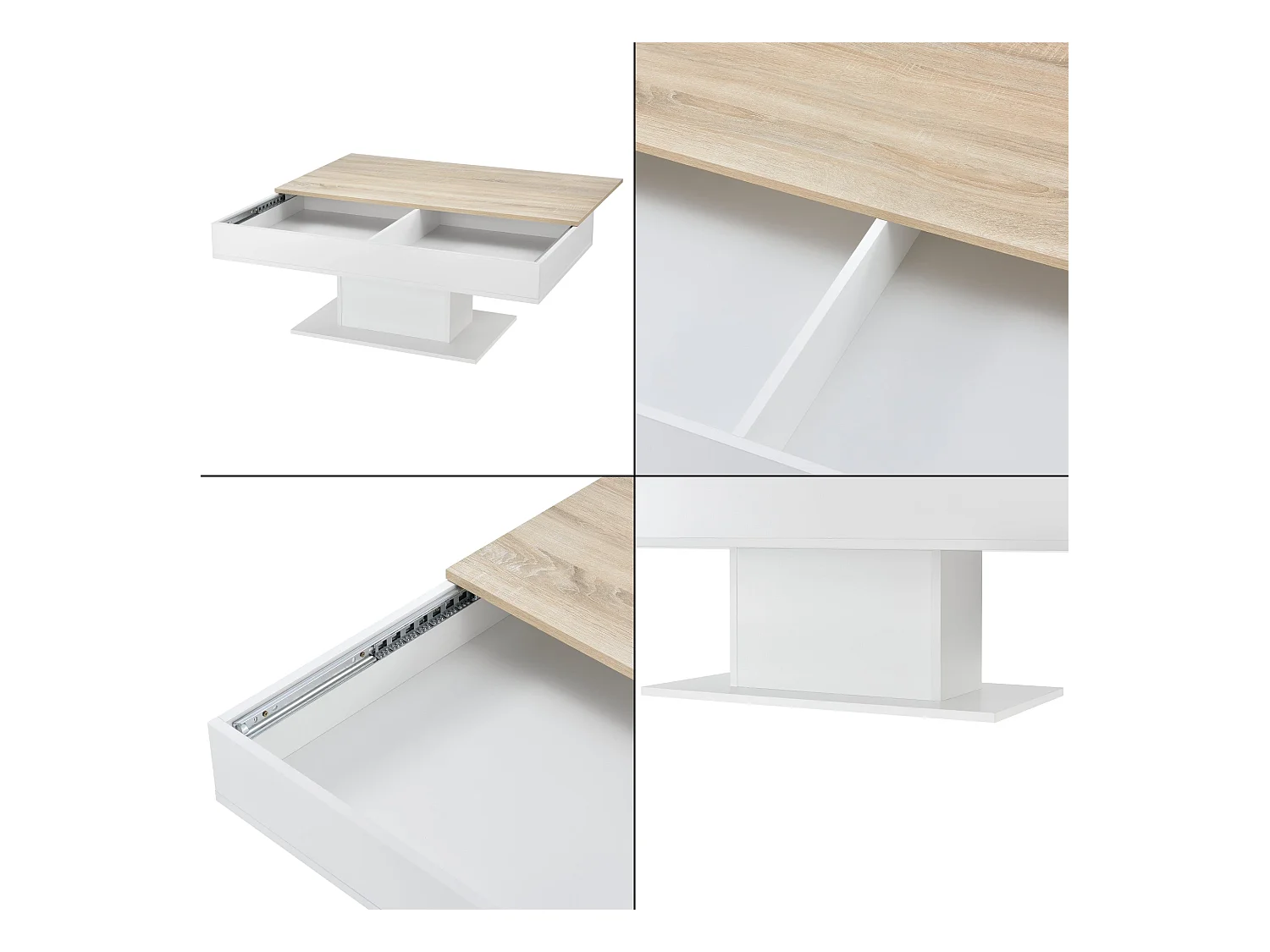 Table basse de salon blanche 110 x 60 x 40 cm 03_0006148