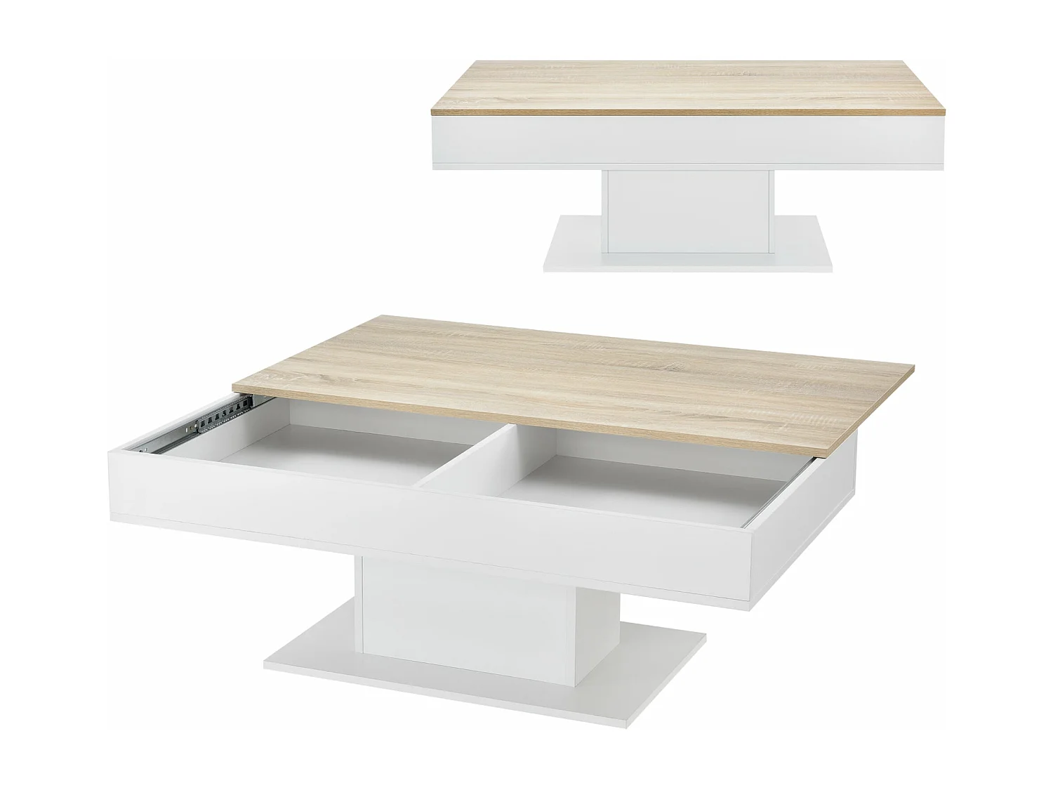 Table basse de salon blanche 110 x 60 x 40 cm 03_0006148