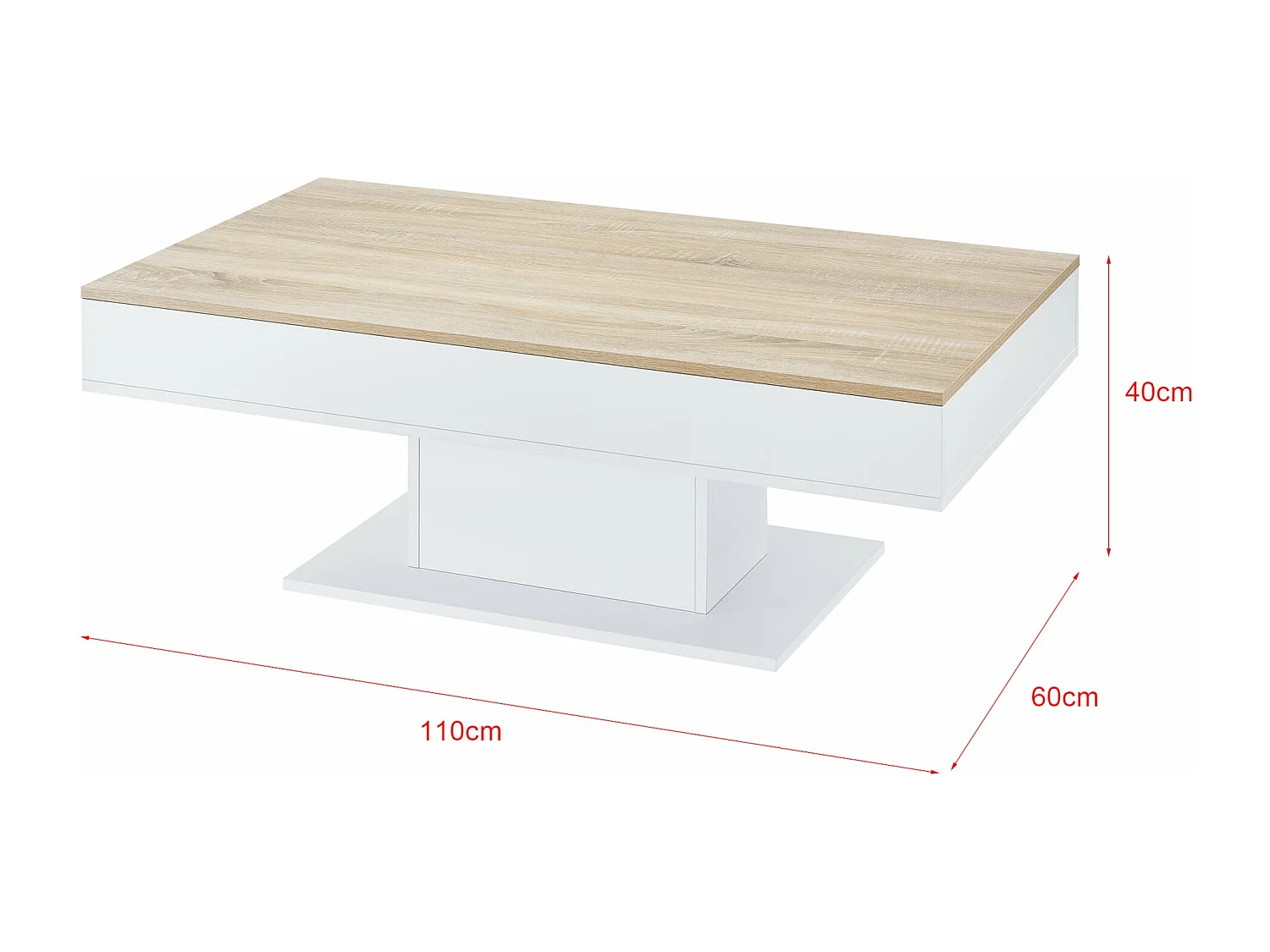 Table basse de salon blanche 110 x 60 x 40 cm 03_0006148