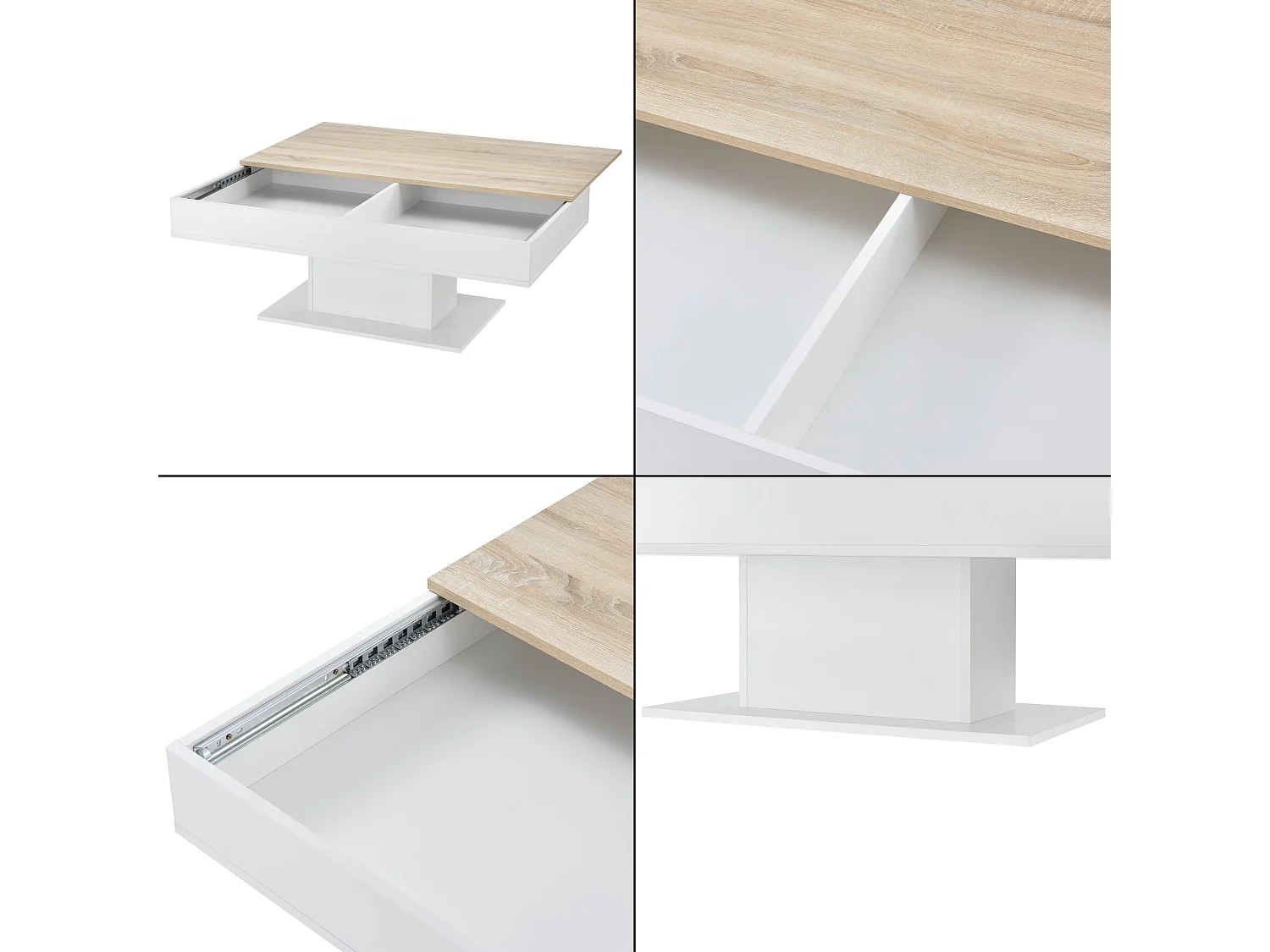 Table basse de salon blanche 110 x 60 x 40 cm 03_0006148