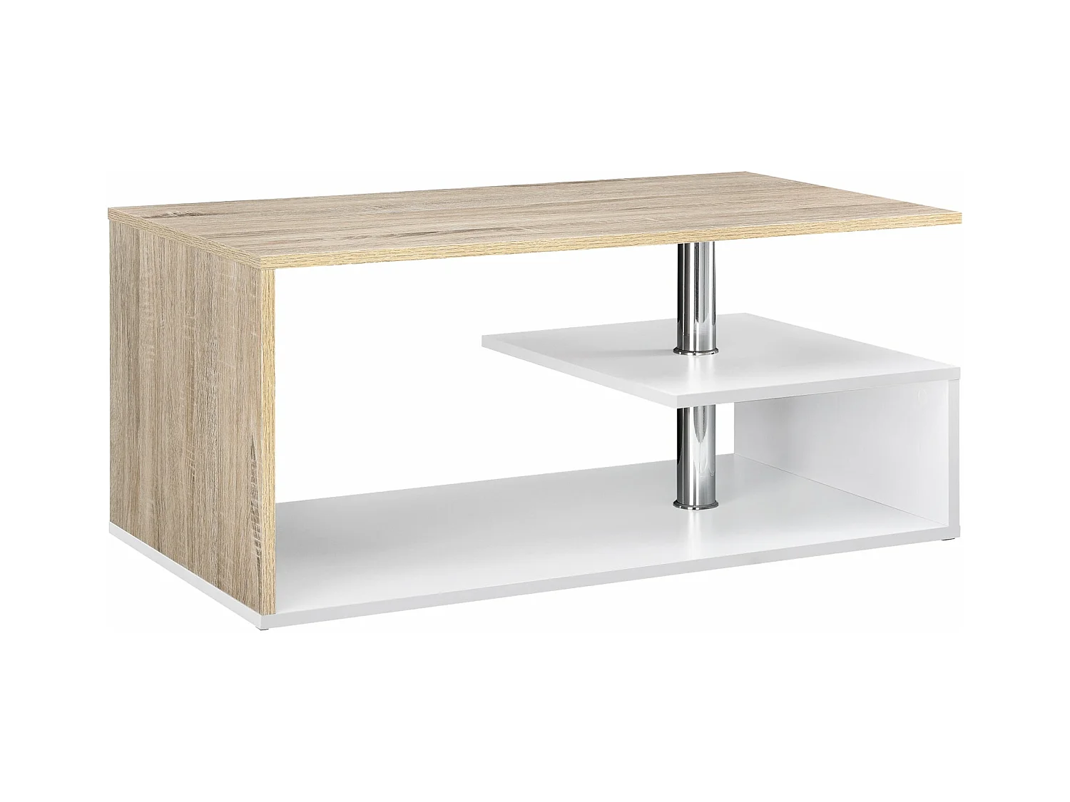 Table basse de salon effet bois blanche 90 x 50 x 41 cm 03_0004157