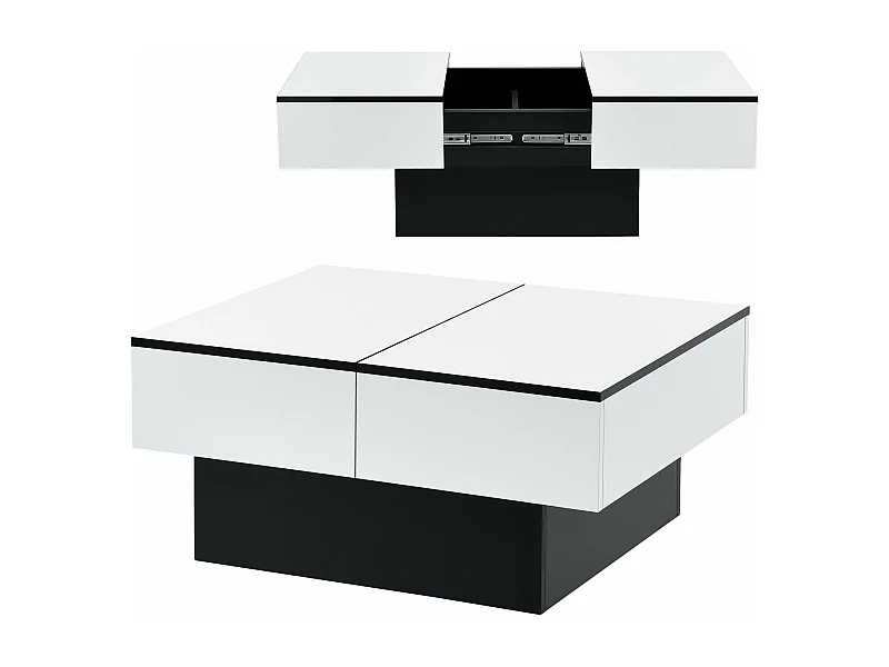 Table basse de salon blanche 80 x 60 x 40 cm 03_0006150