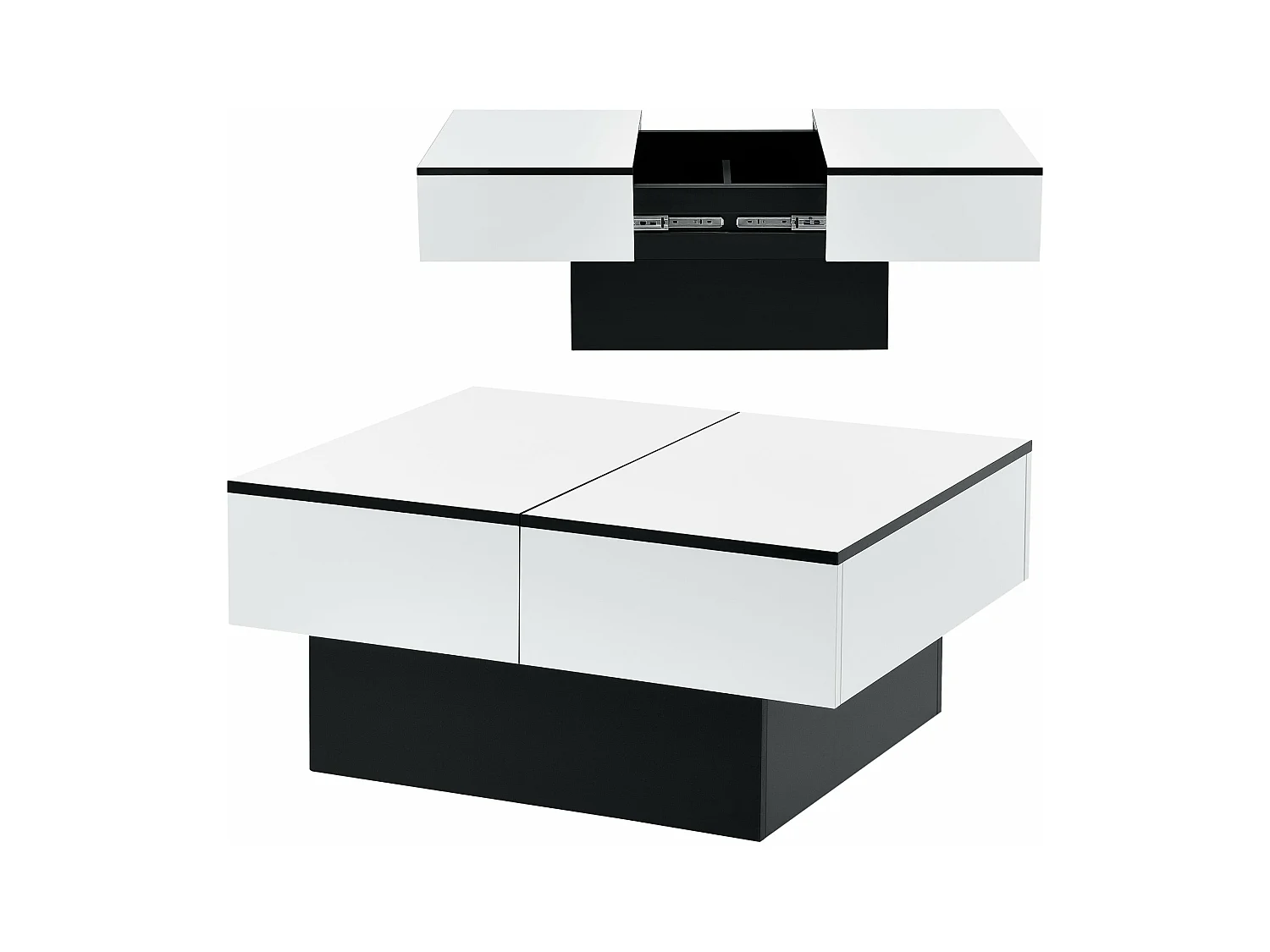 Table basse de salon blanche 80 x 60 x 40 cm 03_0006150