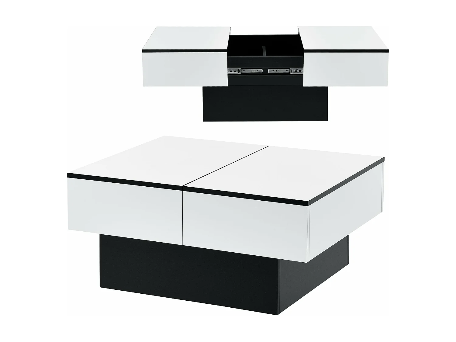 Table basse de salon blanche 80 x 60 x 40 cm 03_0006150