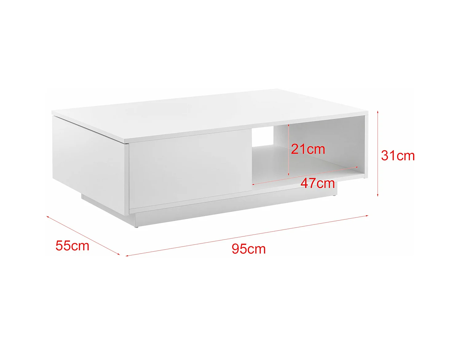 Table basse de salon blanche 95 x 55 x 31 cm 03_0006143