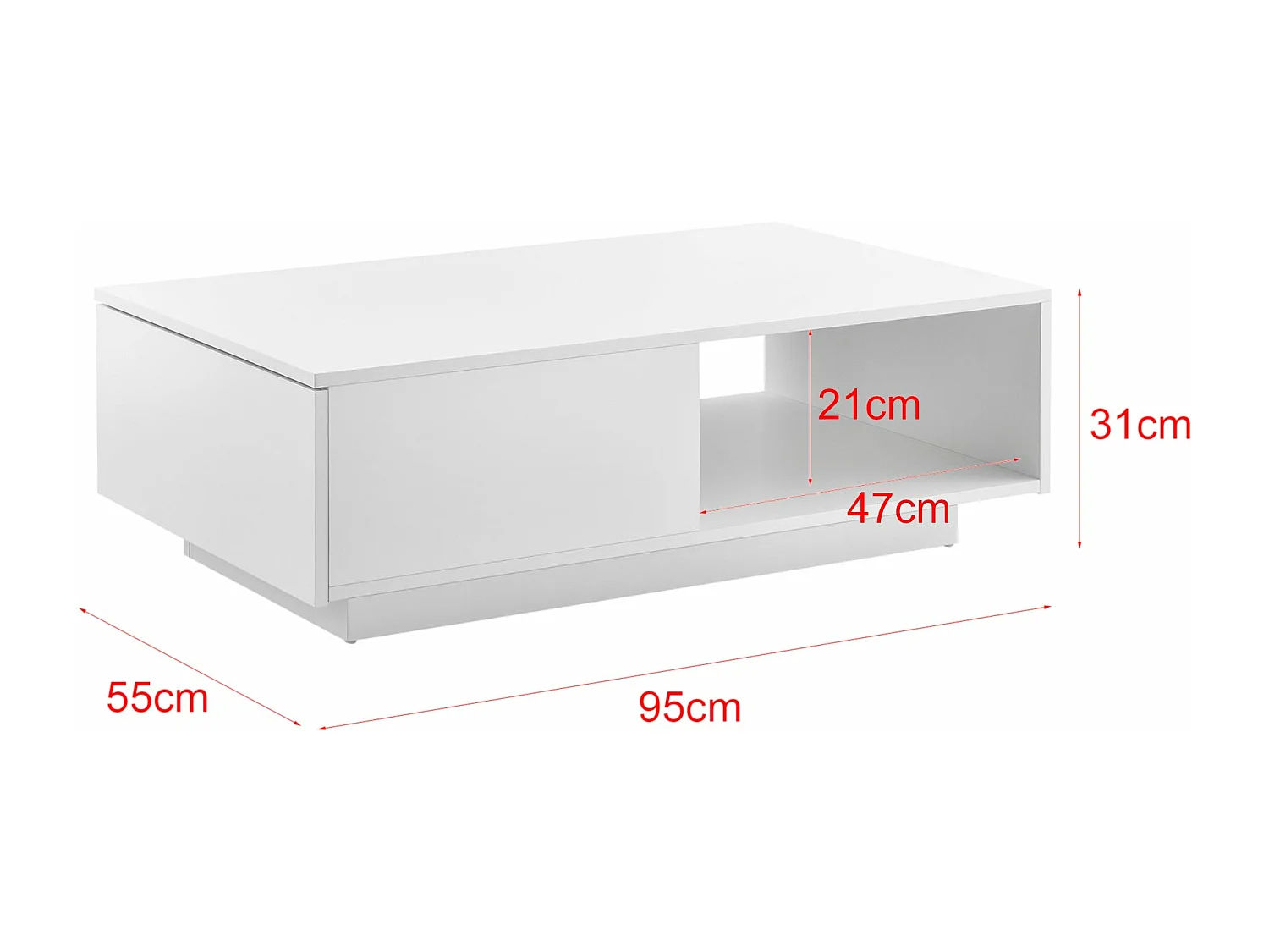 Table basse de salon blanche 95 x 55 x 31 cm 03_0006143