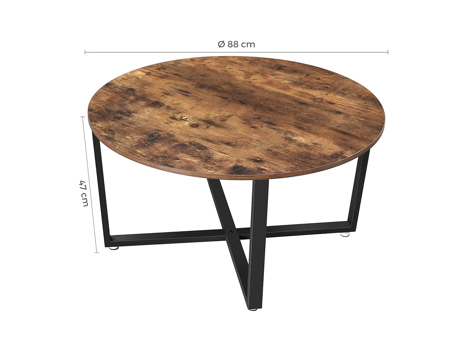 Table basse ronde diamètre métal marron 88 x 88 x 47 cm 12_0001006