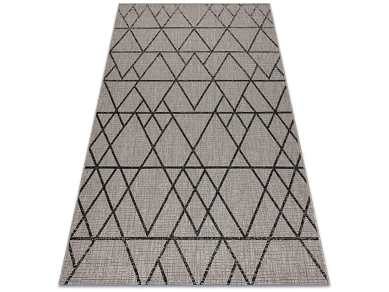 Sisal tapijt SISAL FLOORLUX 20508 zilver / zwartkluring DRIEHOEKEN 240x330 cm