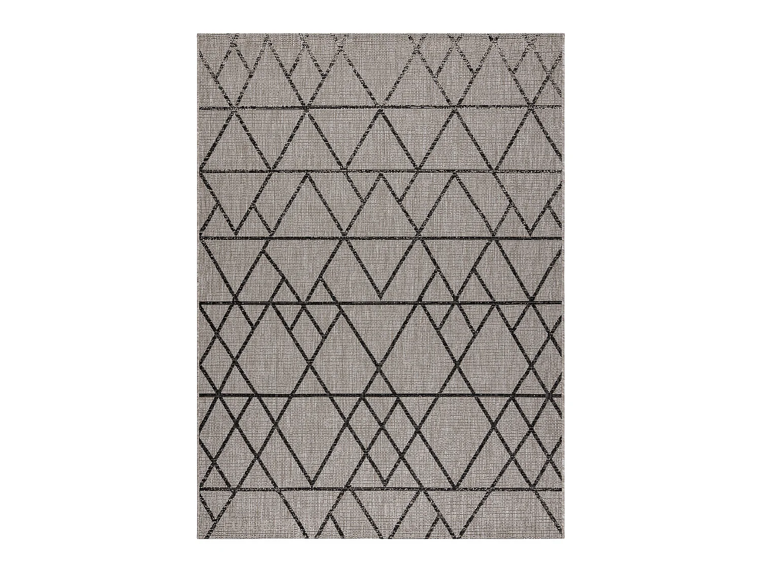 Sisal tapijt SISAL FLOORLUX 20508 zilver / zwartkluring DRIEHOEKEN 240x330 cm