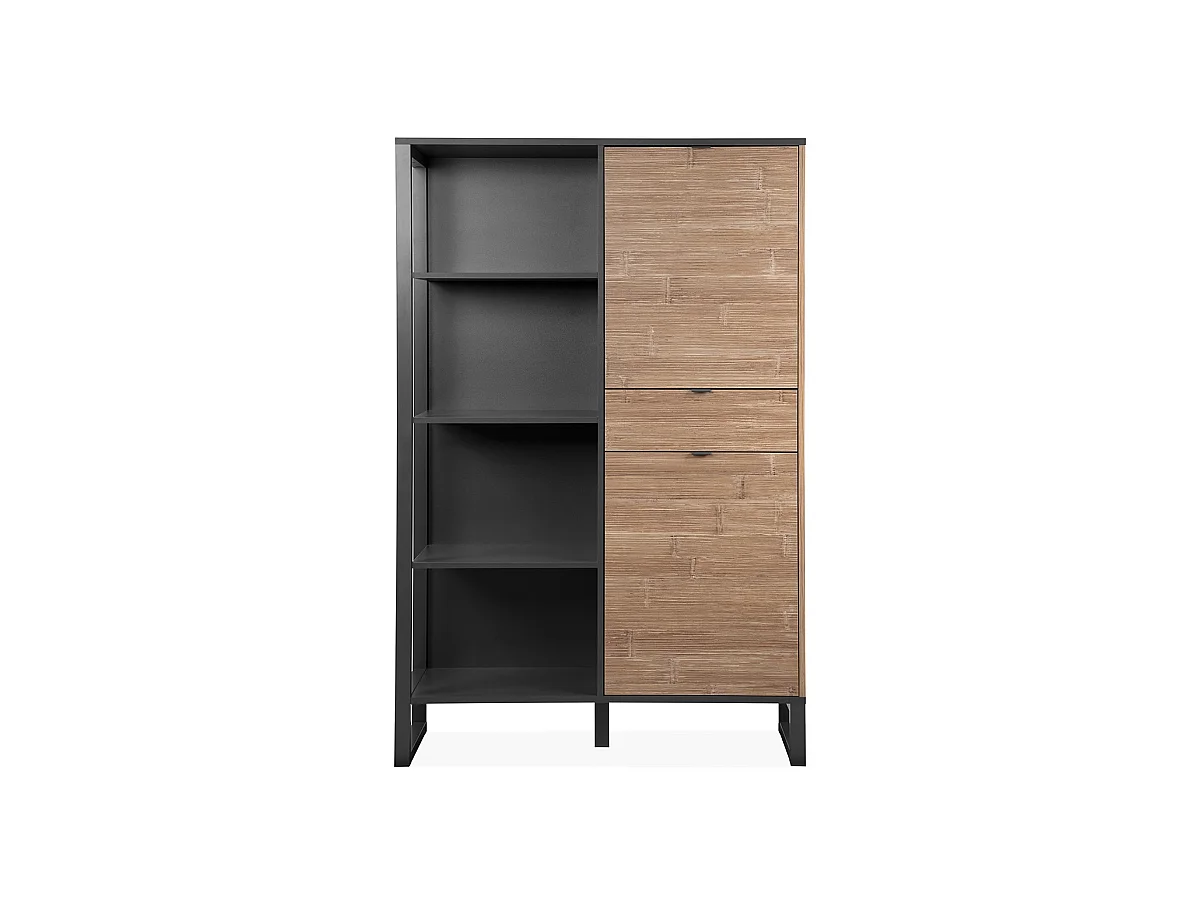 Buffet haut 2 Portes 1 Tiroir avec étagères L108 cm - Sumatra