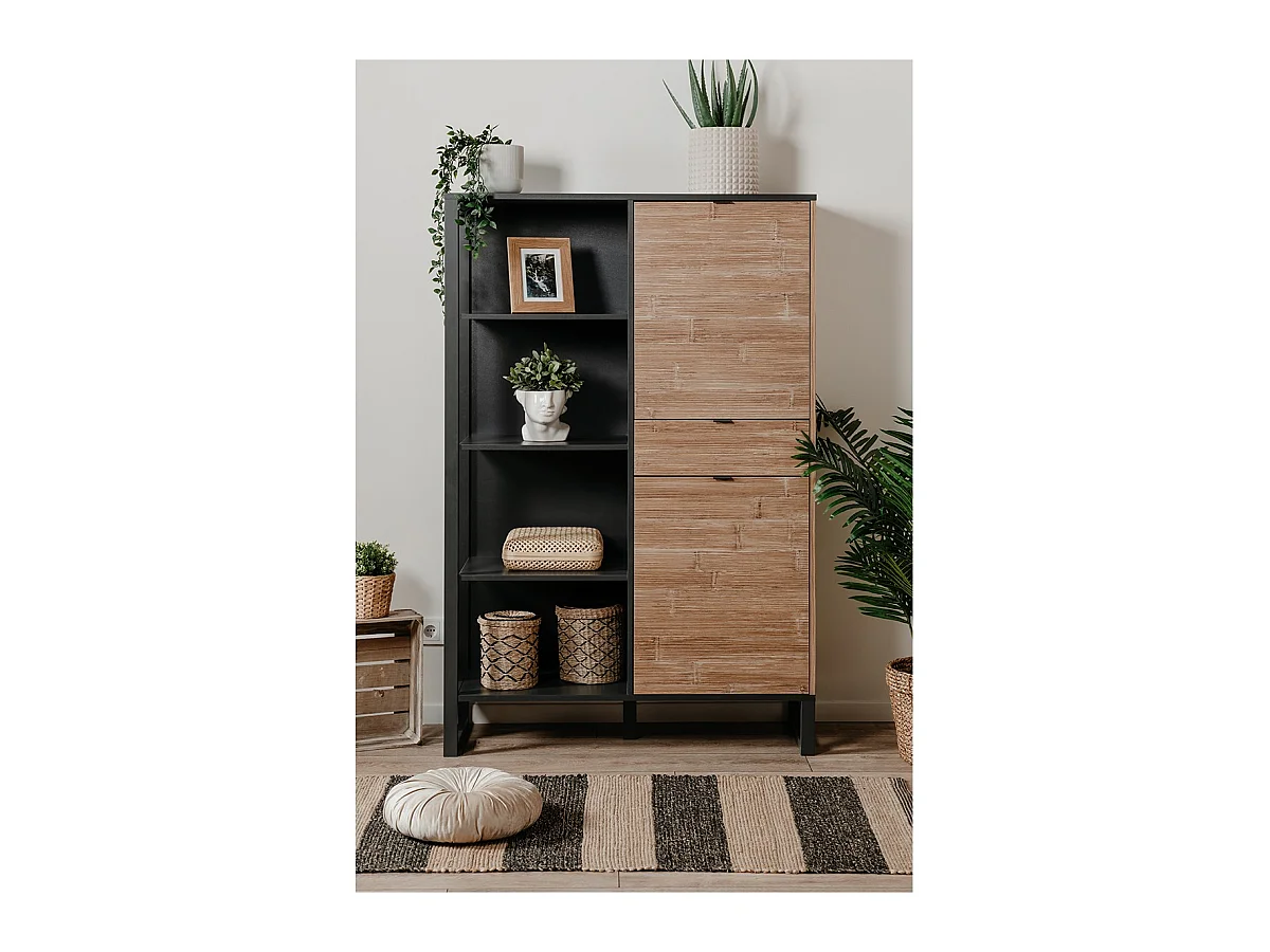 Buffet haut 2 Portes 1 Tiroir avec étagères L108 cm - Sumatra