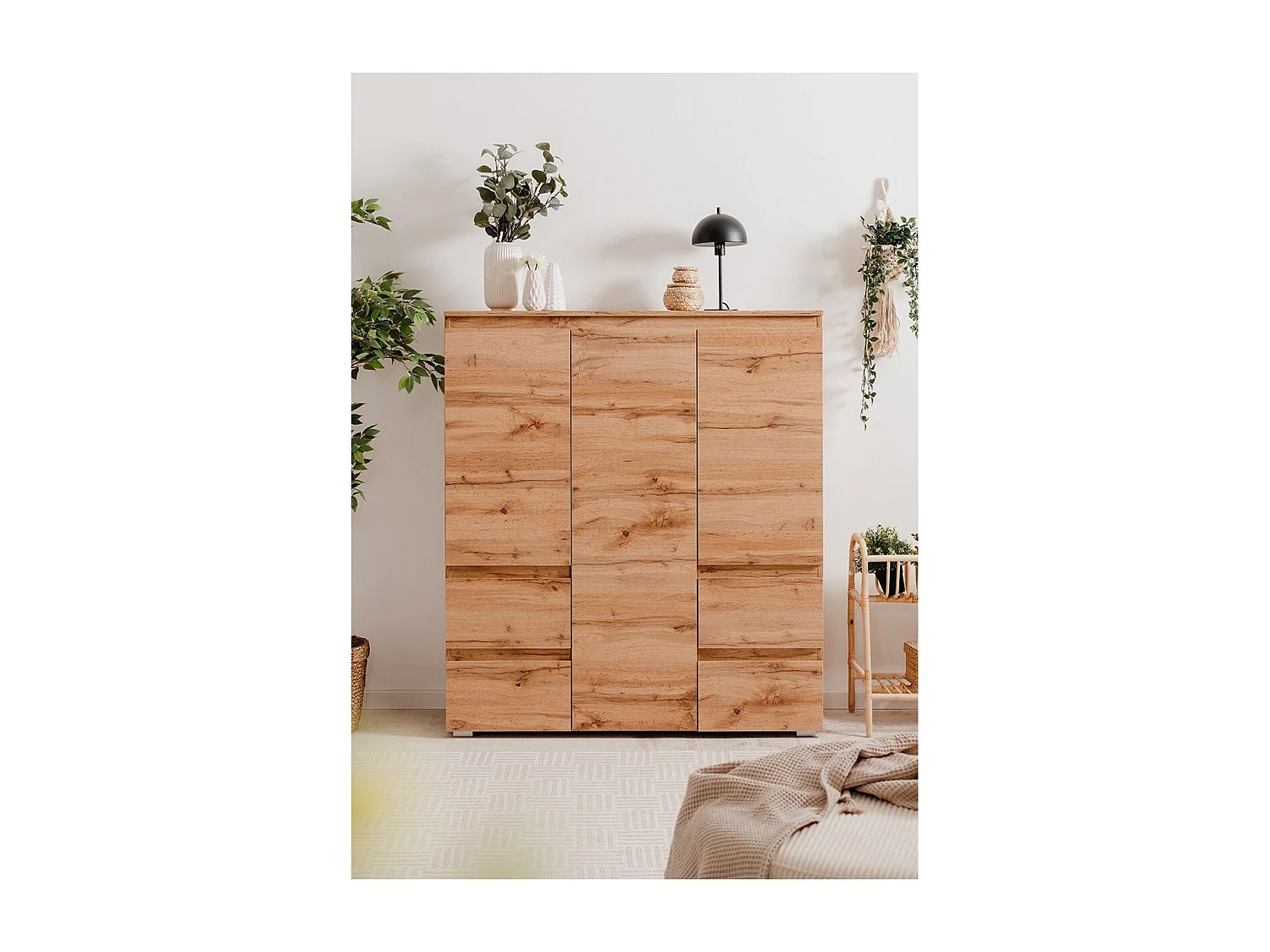 Buffet met 3 deuren, 4 laden en 5 planken - L116 x H131cm