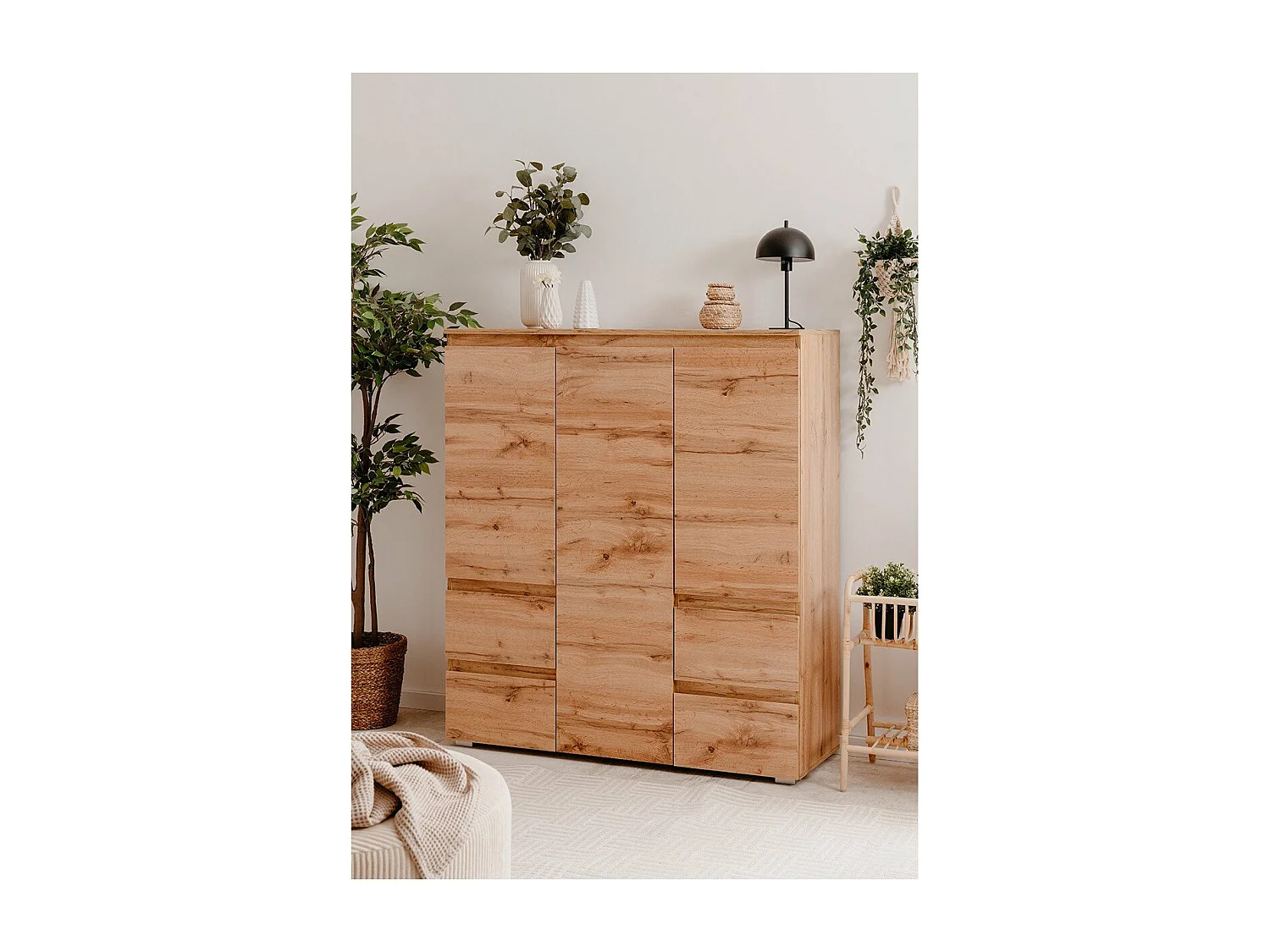 Buffet met 3 deuren, 4 laden en 5 planken - L116 x H131cm