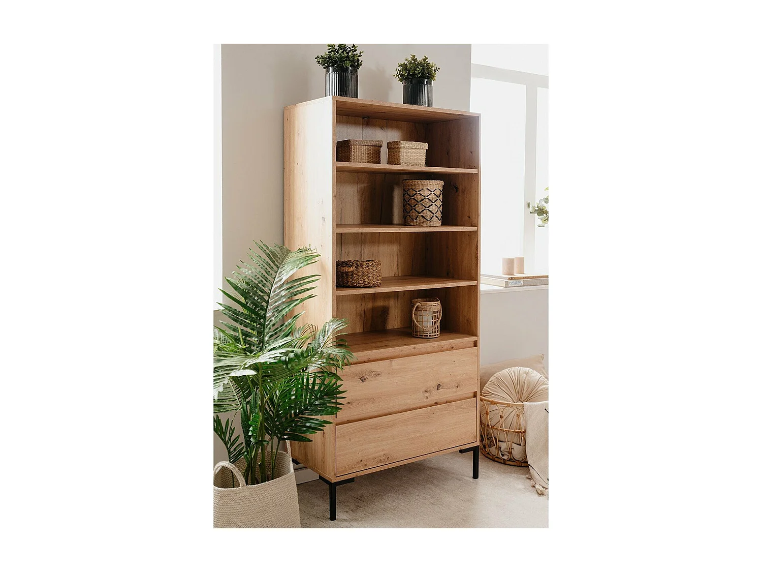 Buffet Haut 2 Tiroirs L77,5 x H165 cm - PIANA