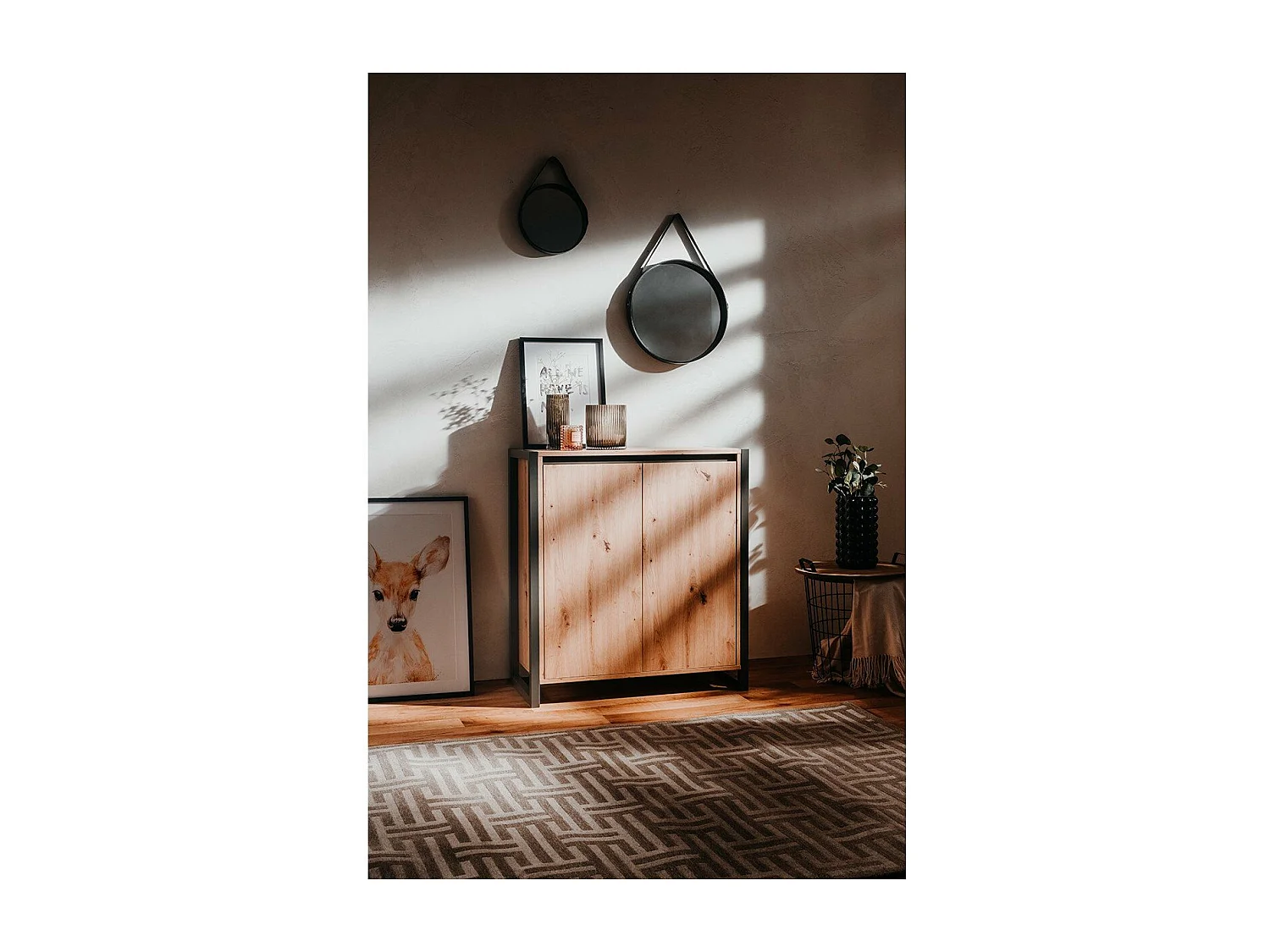 Petit Buffet de Rangement 2 Portes L80 cm - DENVER