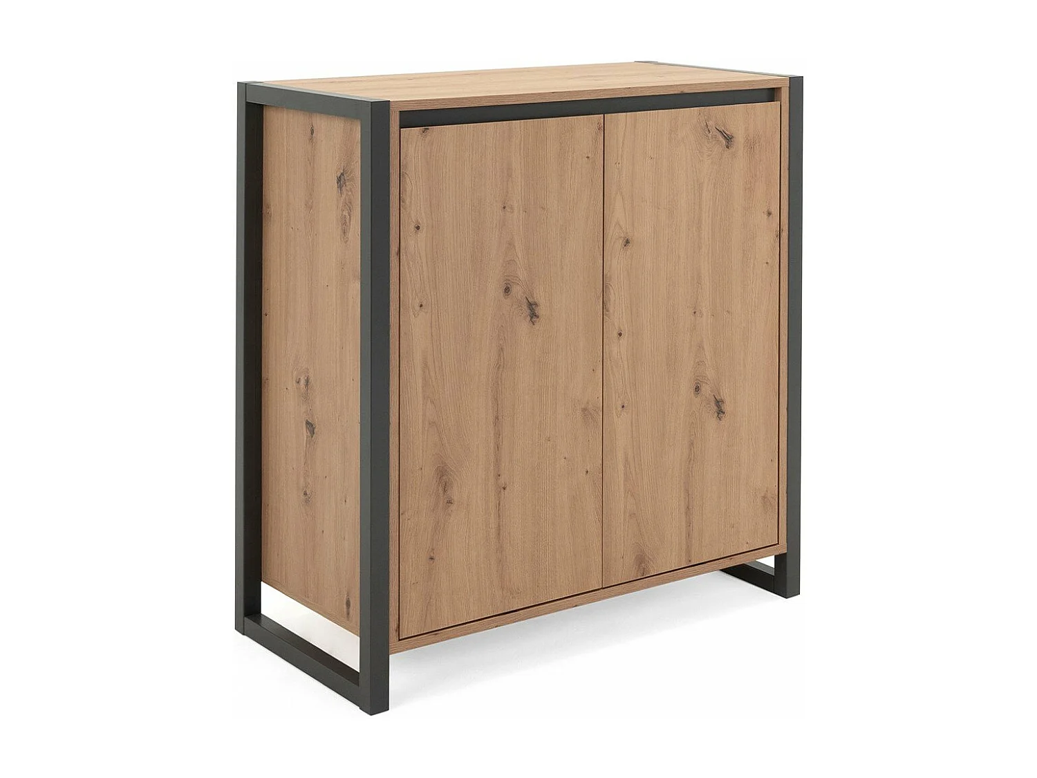 Petit Buffet de Rangement 2 Portes L80 cm - DENVER