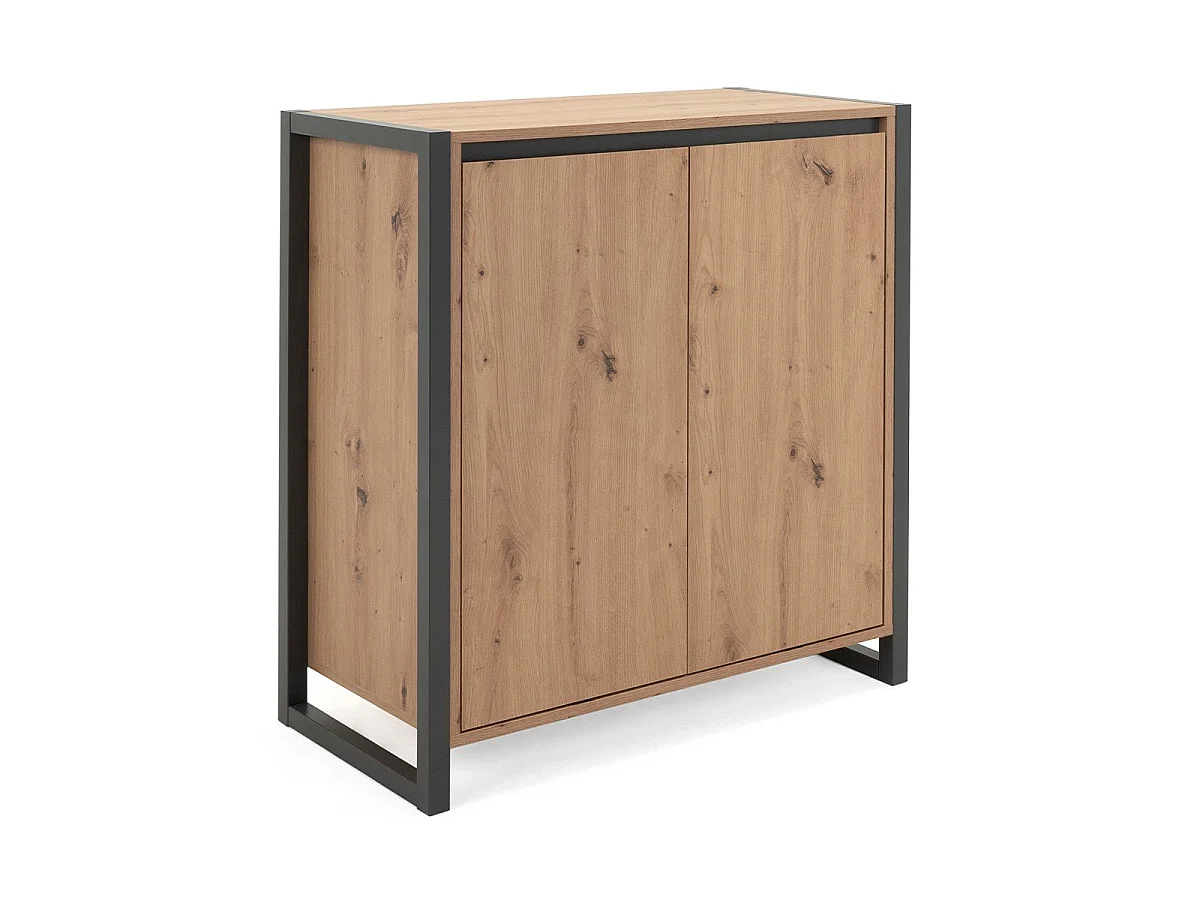 Petit Buffet de Rangement 2 Portes L80 cm - DENVER