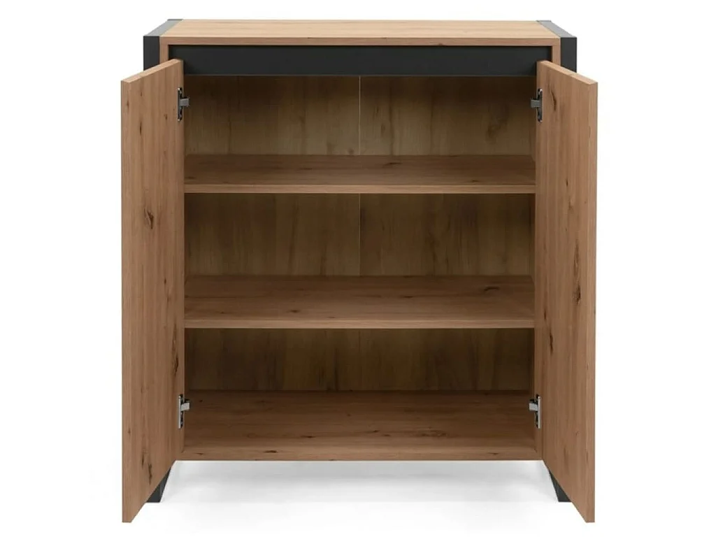 Petit Buffet de Rangement 2 Portes L80 cm - DENVER