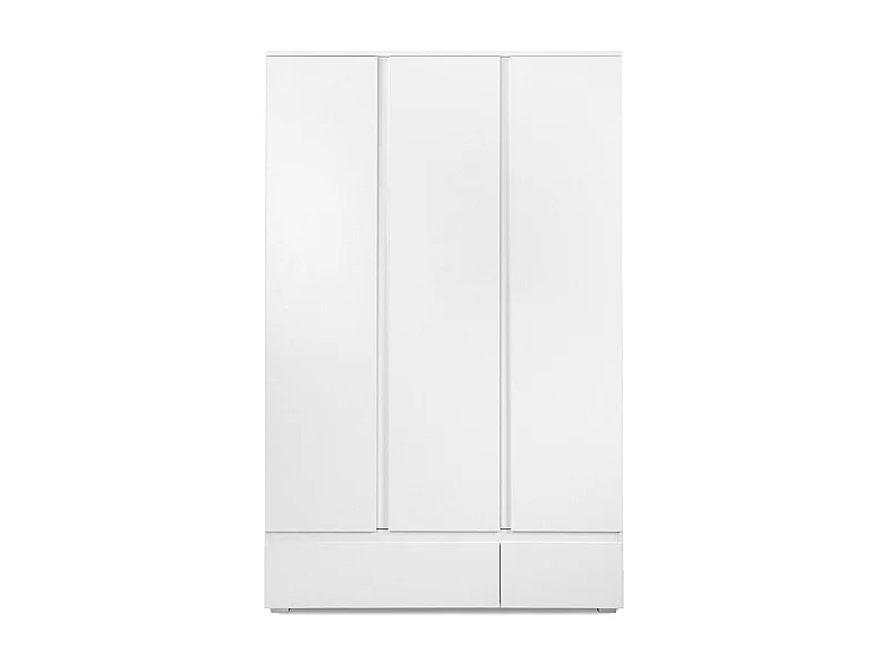 Armoire 3 portes 2 tiroirs blanc - L120 x H191cm