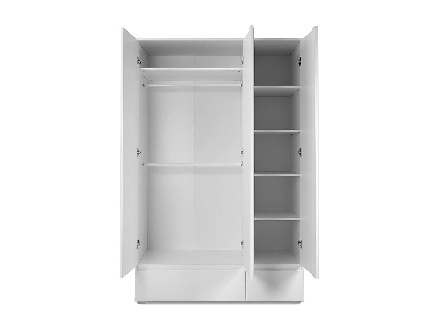 Armoire 3 portes 2 tiroirs blanc - L120 x H191cm