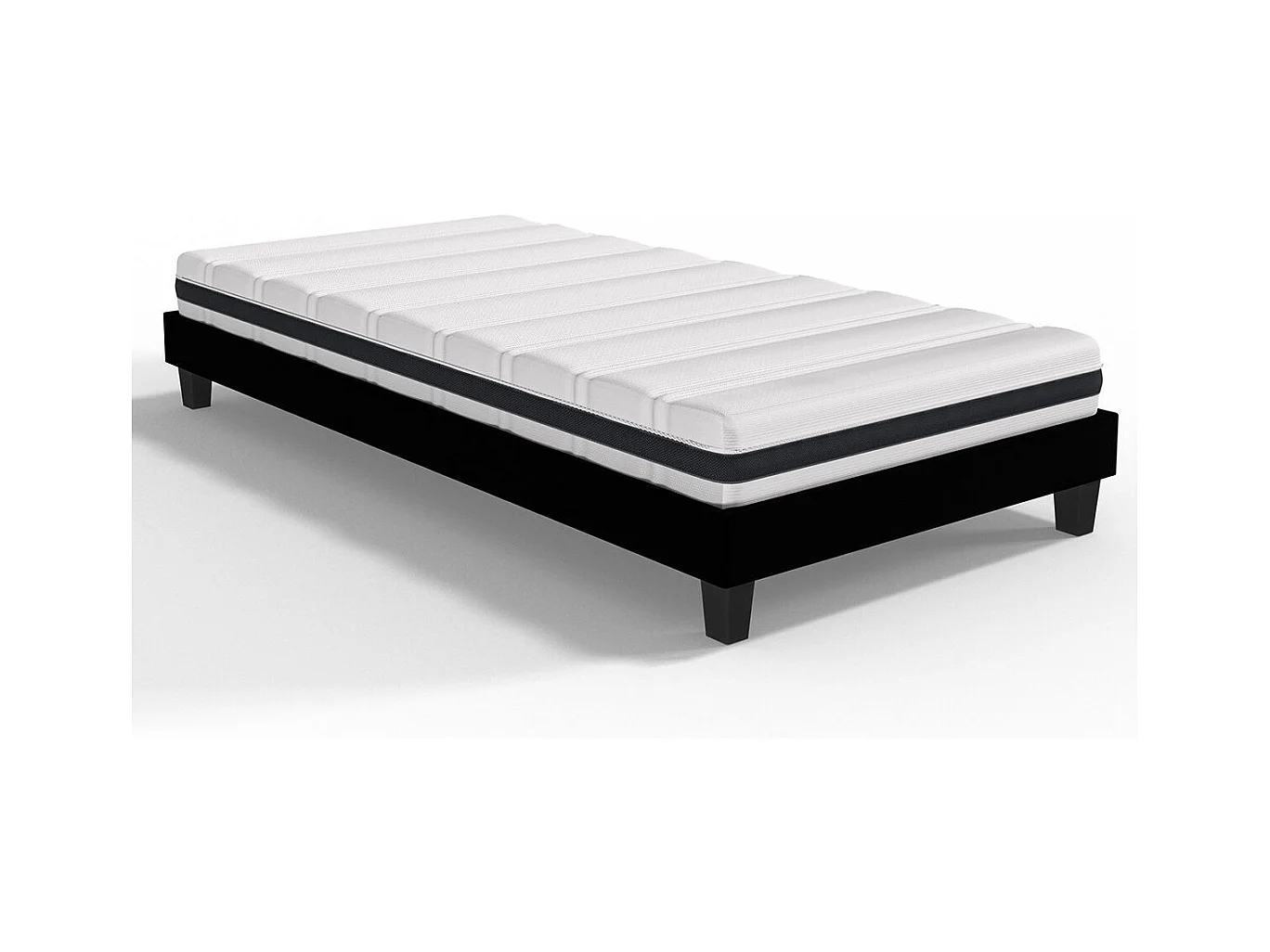 Ensemble matelas ressorts ensachés 90x190 Hygiospring + sommier à lattes - Mousse HR