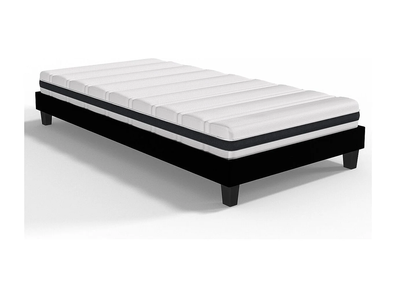 Ensemble matelas ressorts ensachés 90x190 Hygiospring + sommier à lattes - Mousse HR
