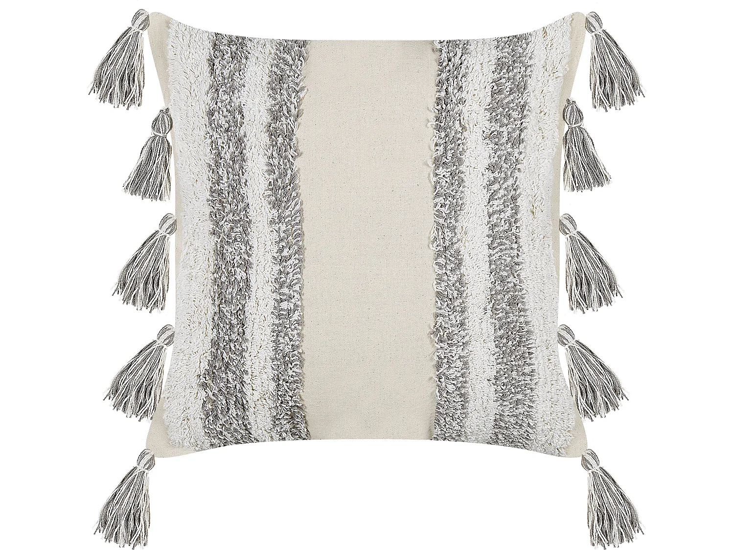 Lot de 2 coussins décoratifs HELICONIA Coton 45 x 45 cm Beige À rayure