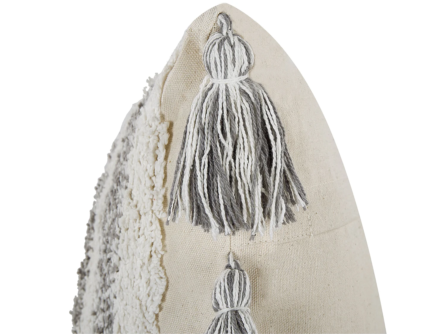 Dekokissen Baumwolle mit Fransen beige/grau 45x45cm 2er Set Heliconia