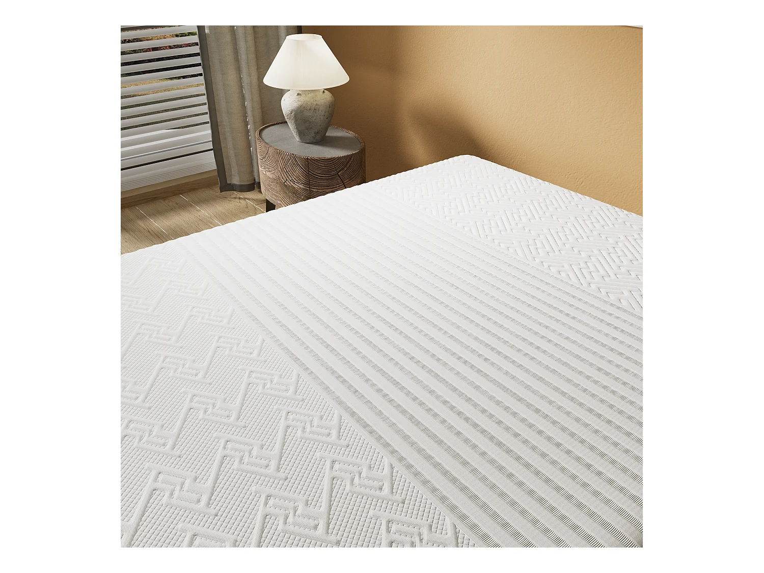 Matelas 140x190cm souple, latex naturel et gel mémoire de forme, 28 cm d'épaisseur