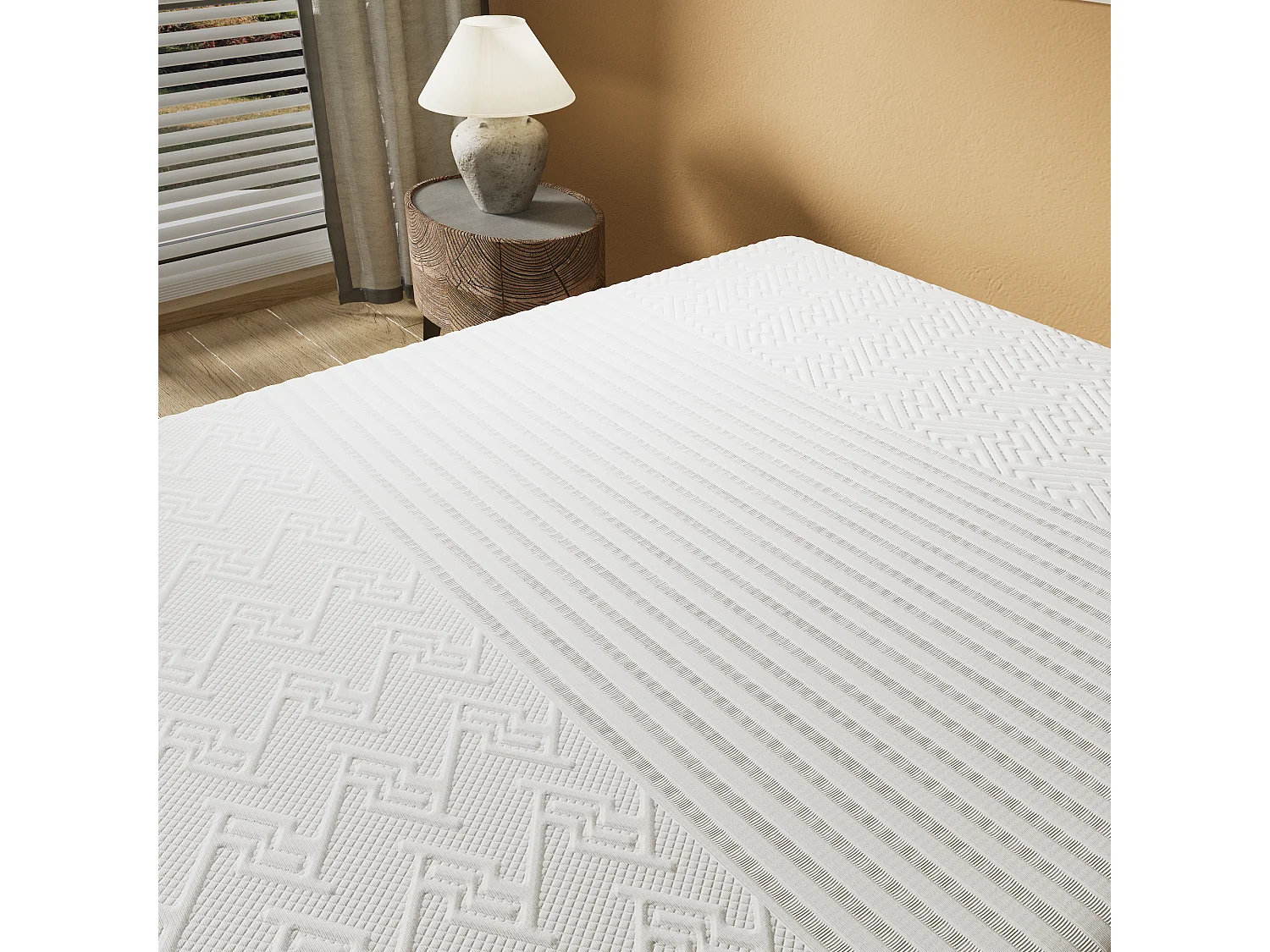 Matelas 140x200cm souple, latex naturel et gel mémoire de forme, 28 cm d'épaisseur