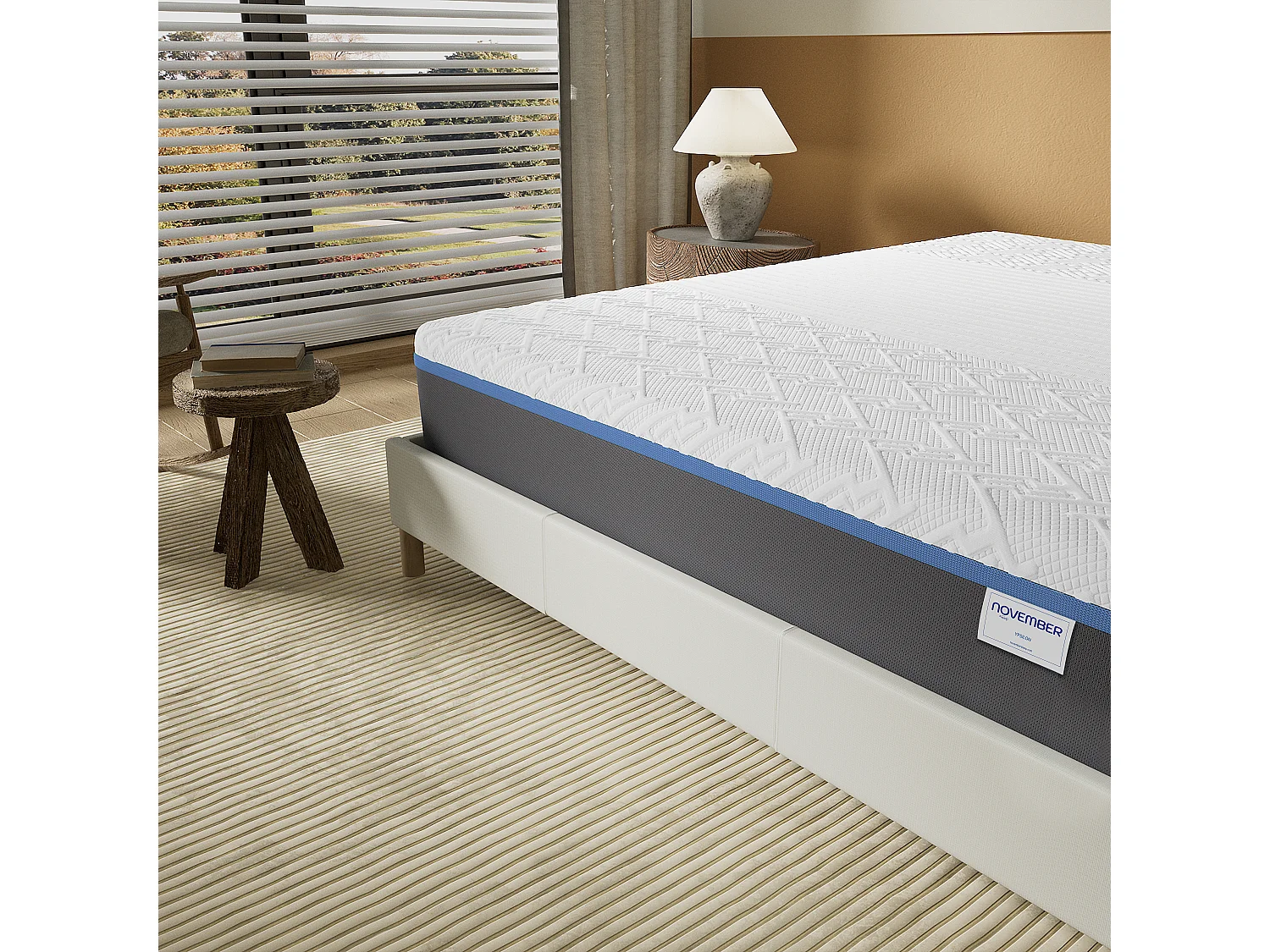 Matelas 90x190cm souple, latex et gel mémoire de forme, ép.28 cm