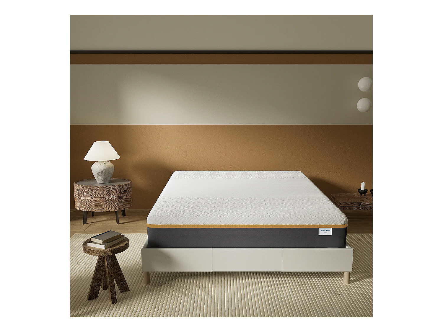 Matelas 180x200cm ferme, latex et gel mémoire de forme, ép.28 cm