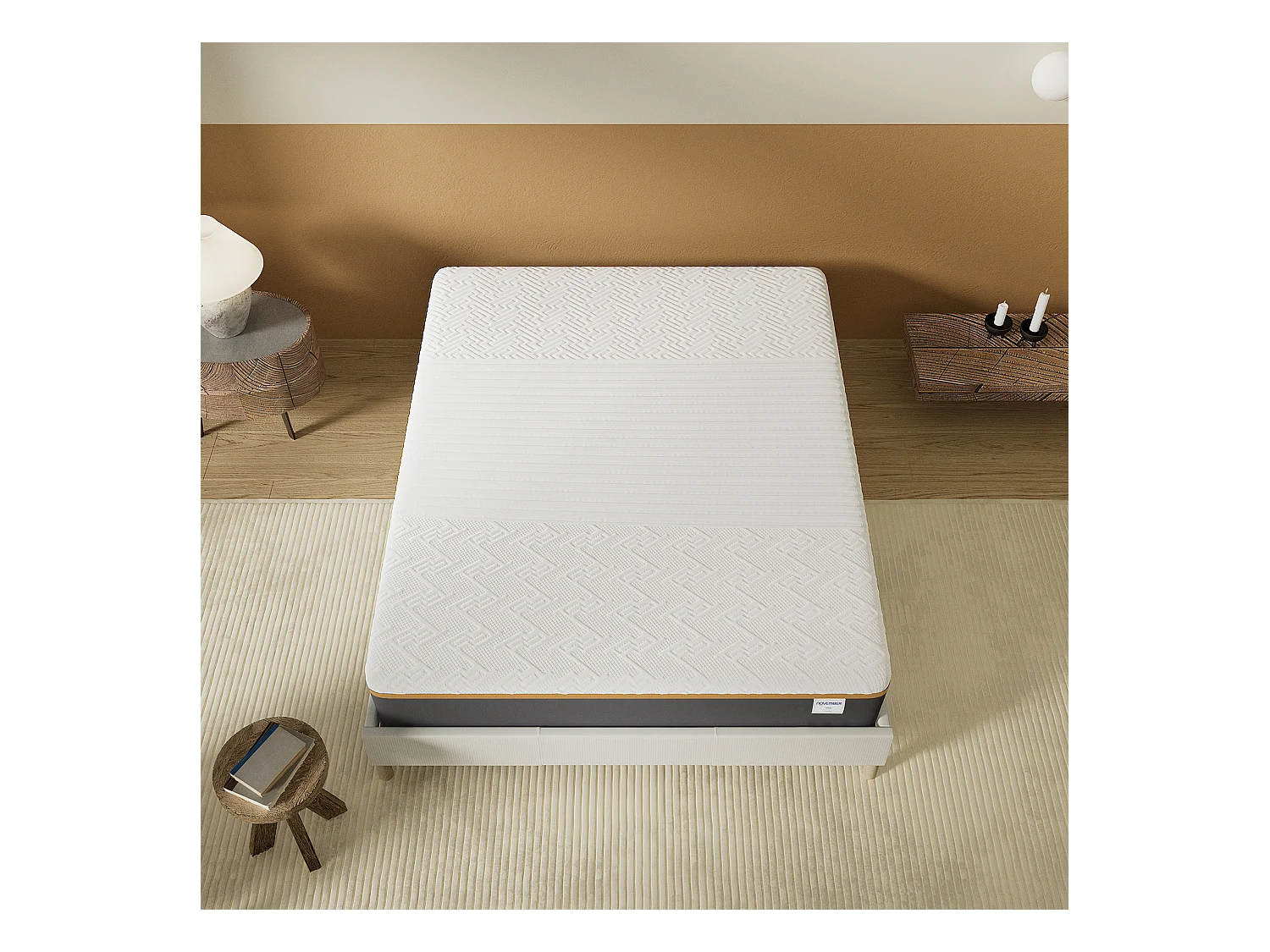 Matelas 180x200cm ferme, latex et gel mémoire de forme, ép.28 cm