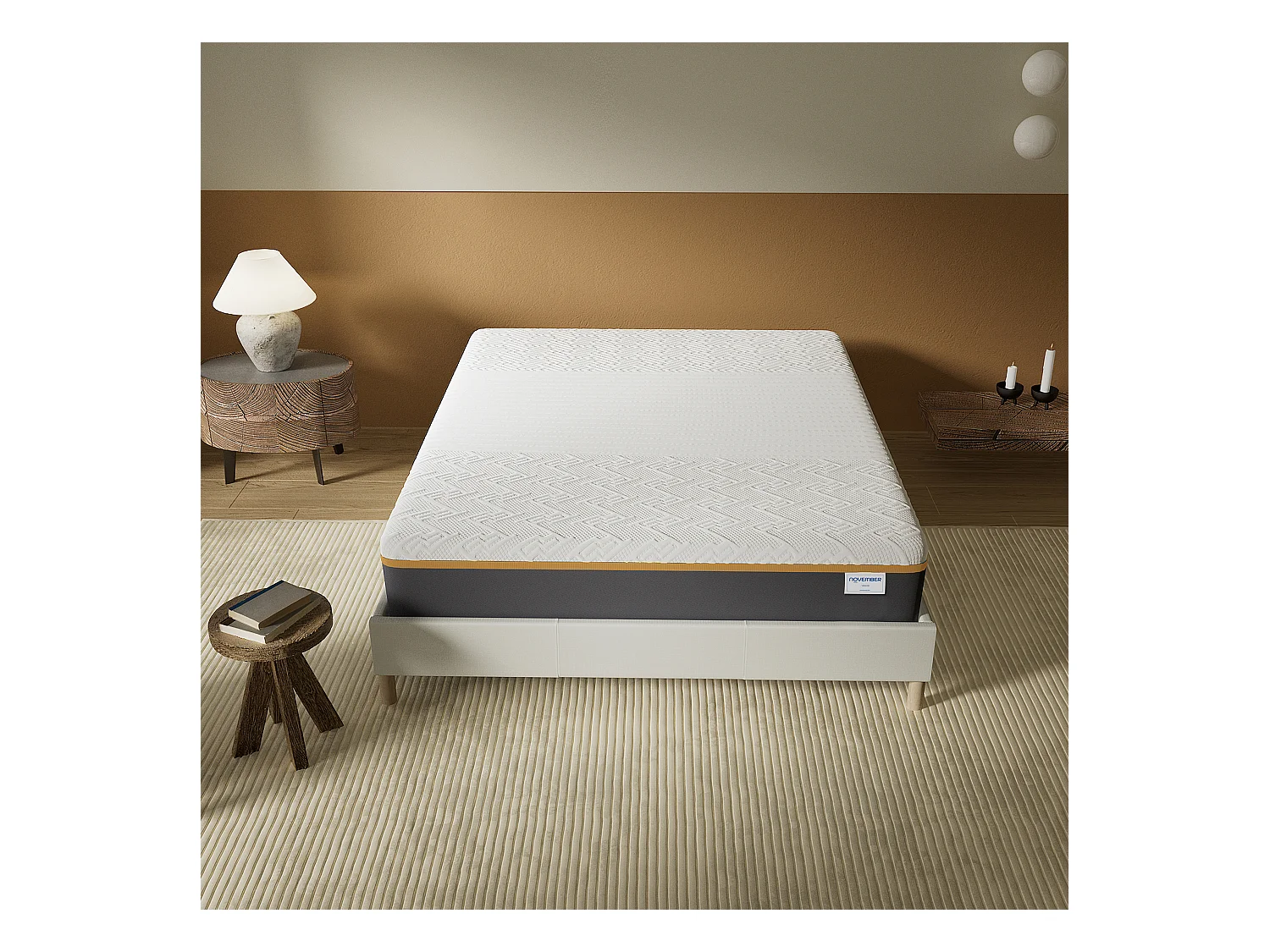 Matelas 140x200cm ferme, latex et gel mémoire de forme, ép.28 cm