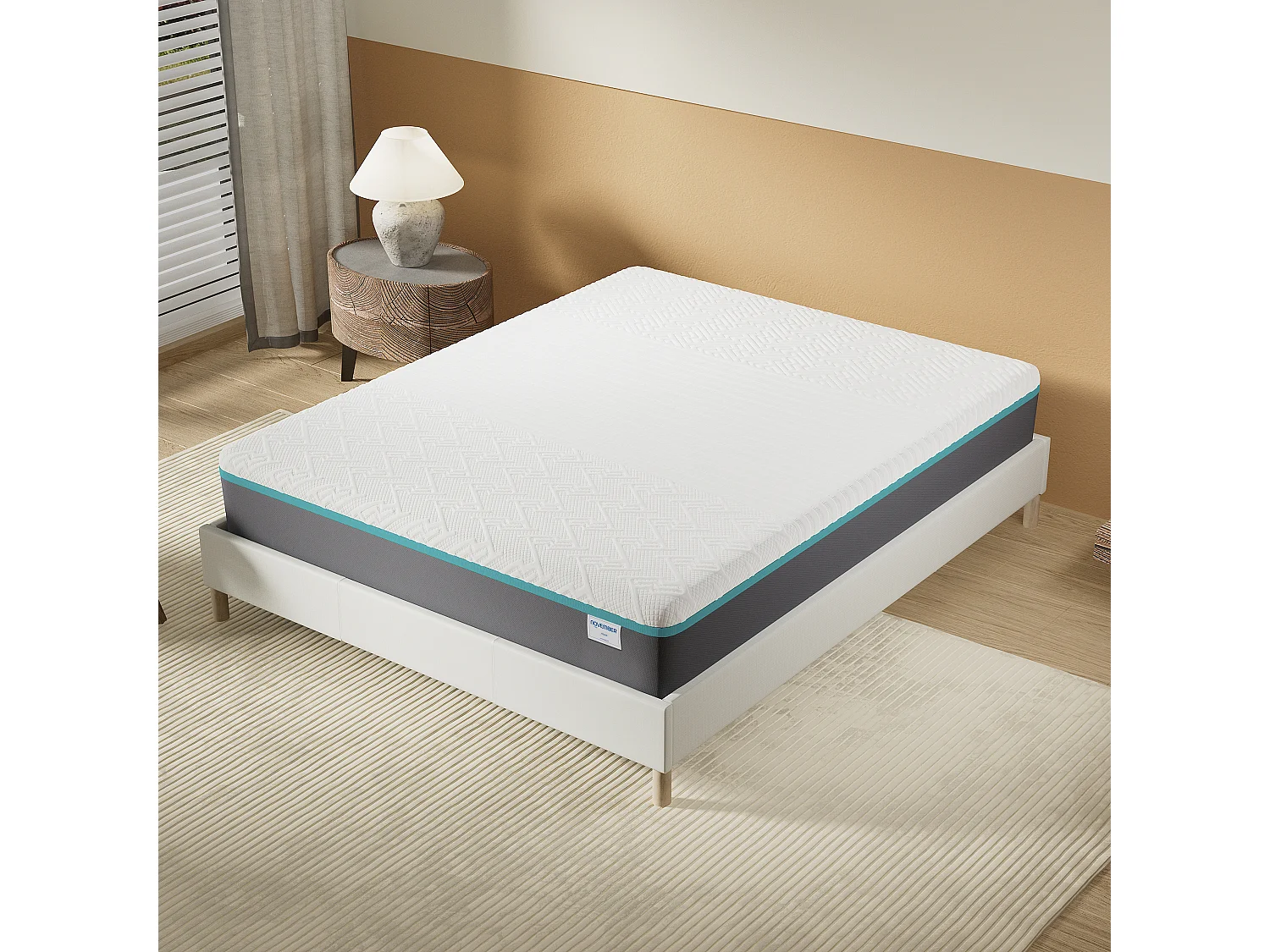 Matelas 140x200cm mi-ferme, latex et gel mémoire de forme, ép.28 cm