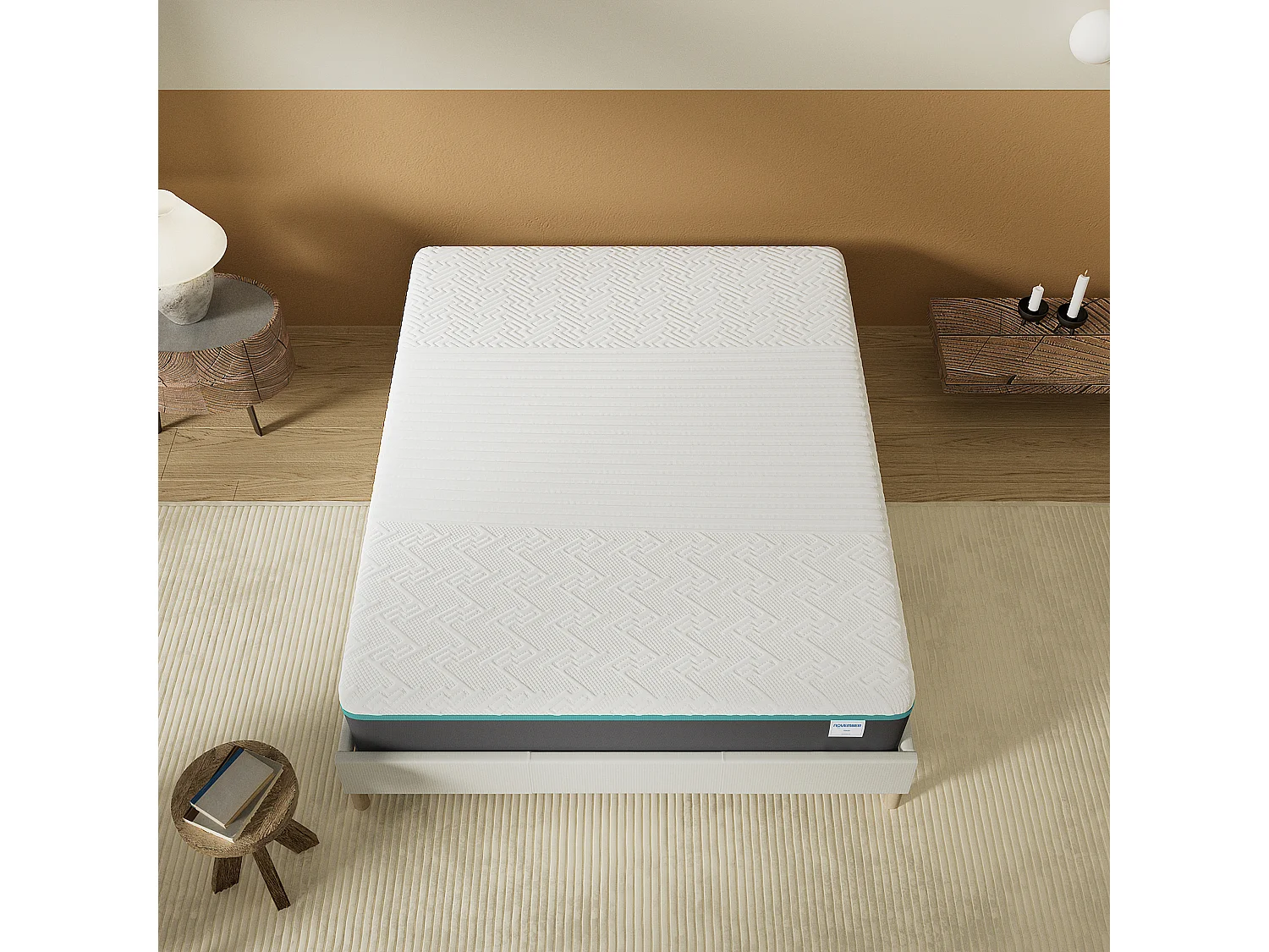 Matelas 140x200cm mi-ferme, latex et gel mémoire de forme, ép.28 cm