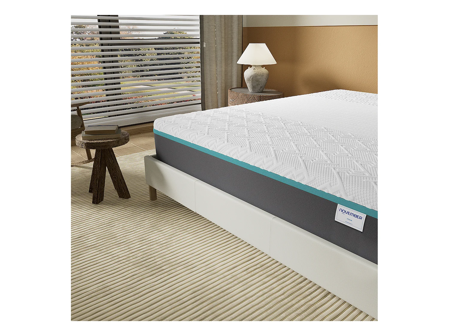 Matelas 160x200cm mi-ferme, latex et gel mémoire de forme, ép.28 cm