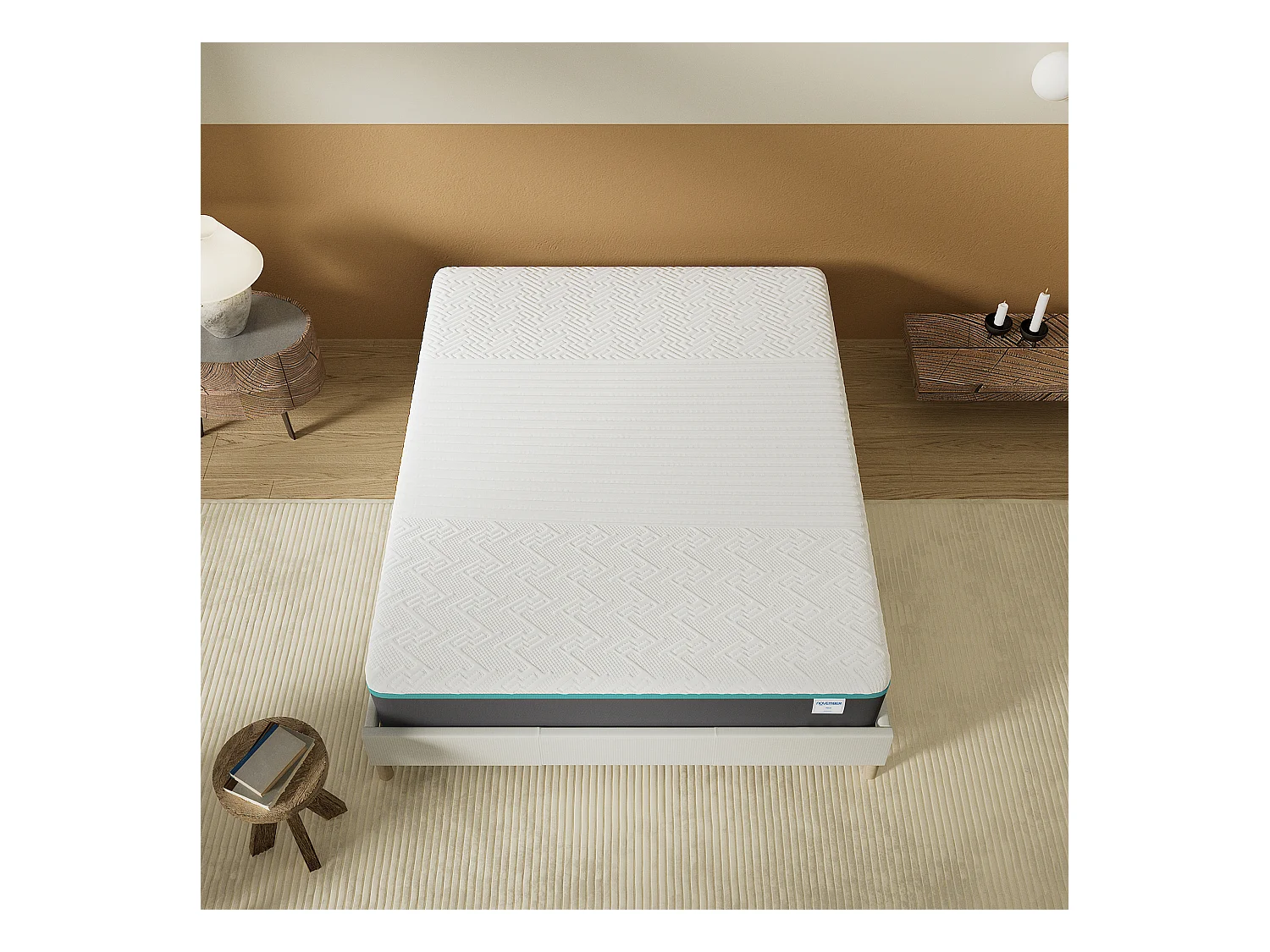 Matelas 160x200cm mi-ferme, latex et gel mémoire de forme, ép.28 cm