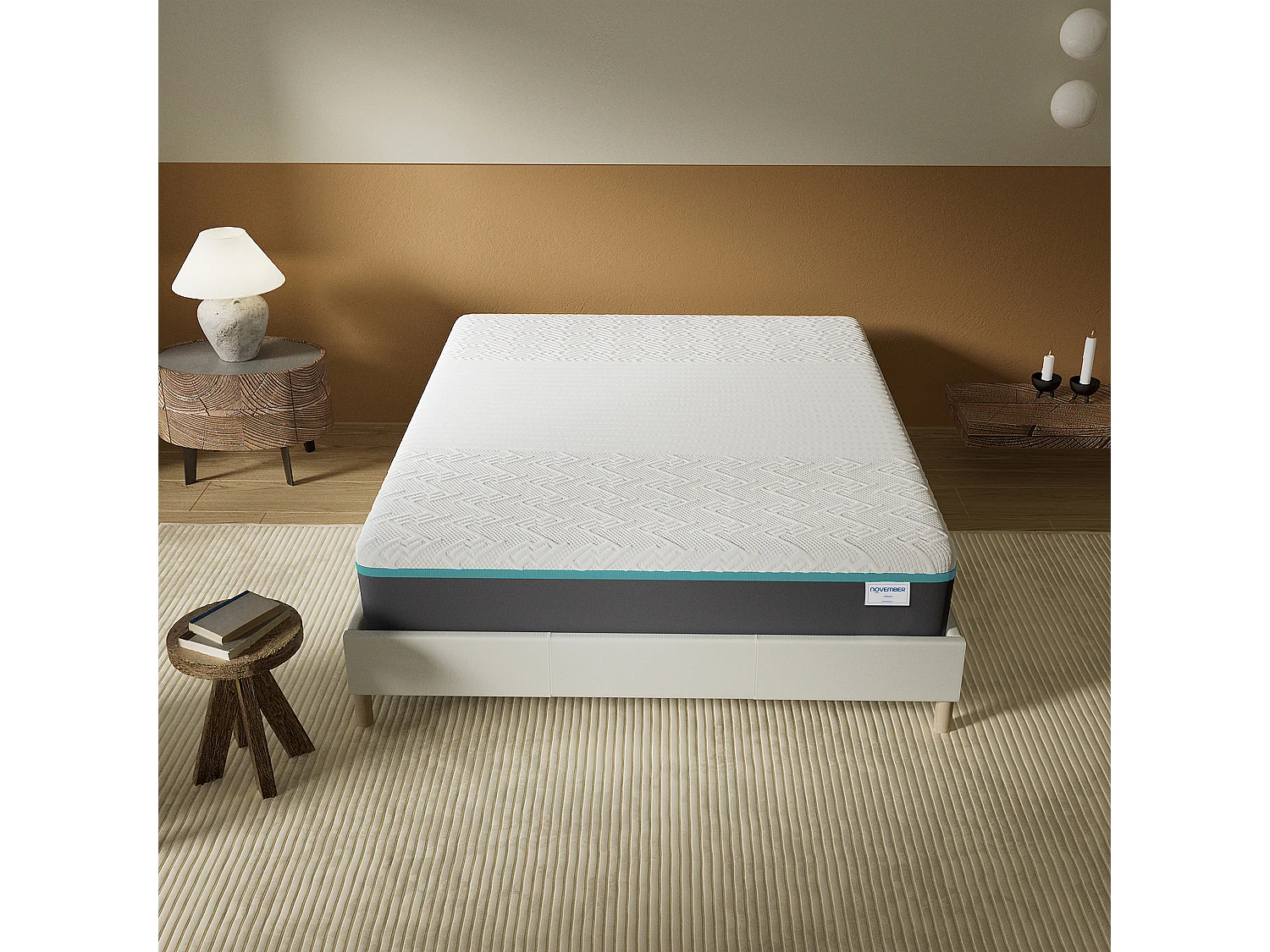 Matelas 160x200cm mi-ferme, latex et gel mémoire de forme, ép.28 cm