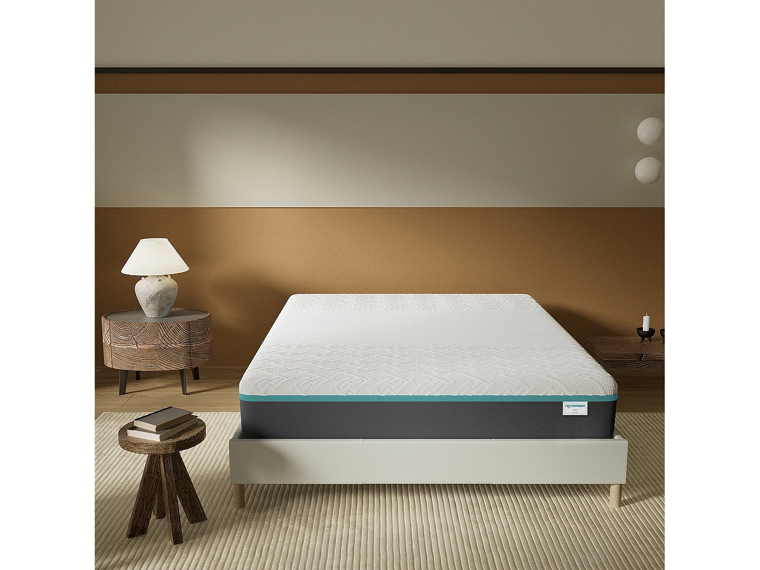 Matelas 160x200cm mi-ferme, latex et gel mémoire de forme, ép.28 cm